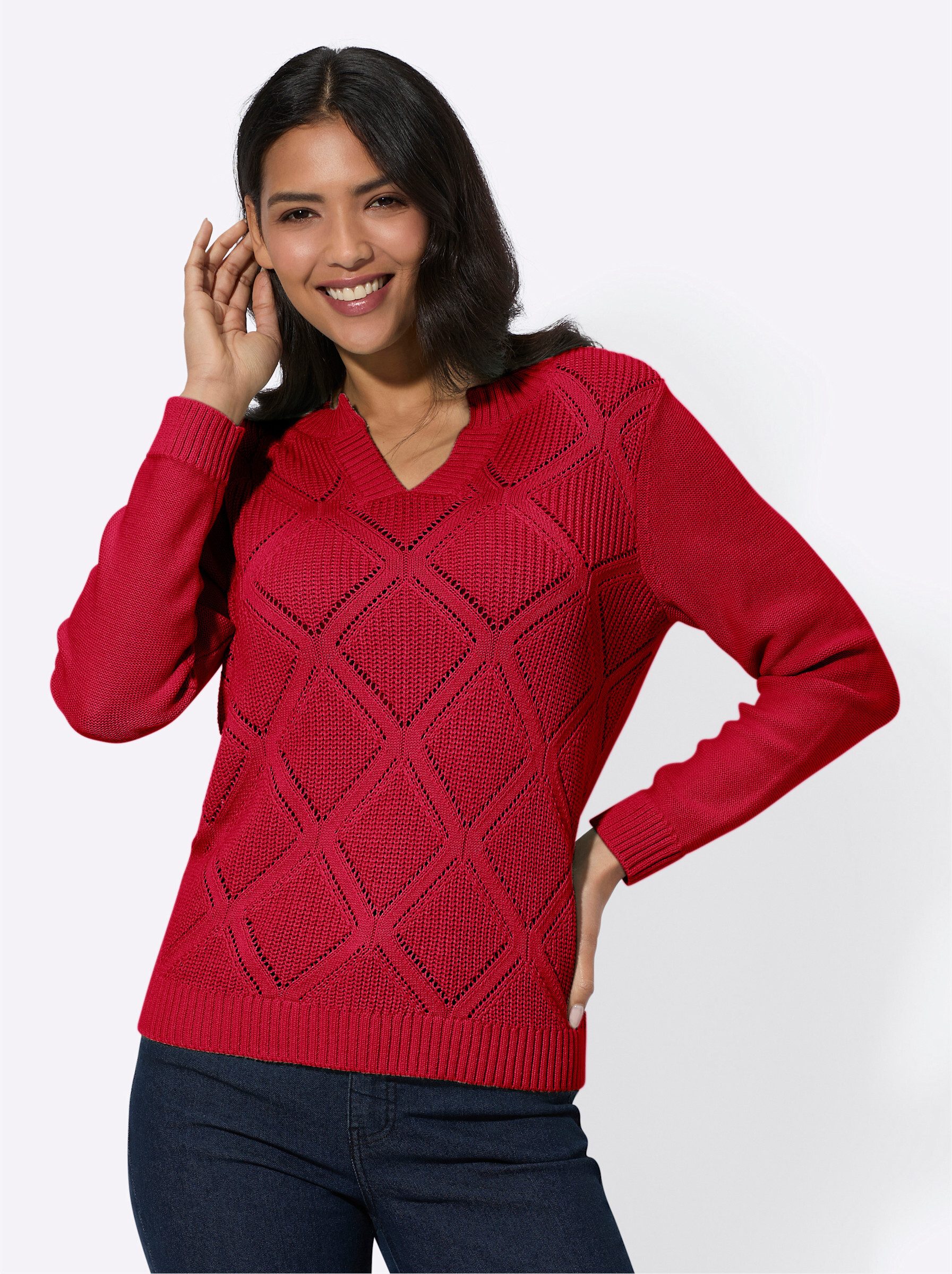 Sieh an! Strickpullover Ajourpullover . günstig online kaufen