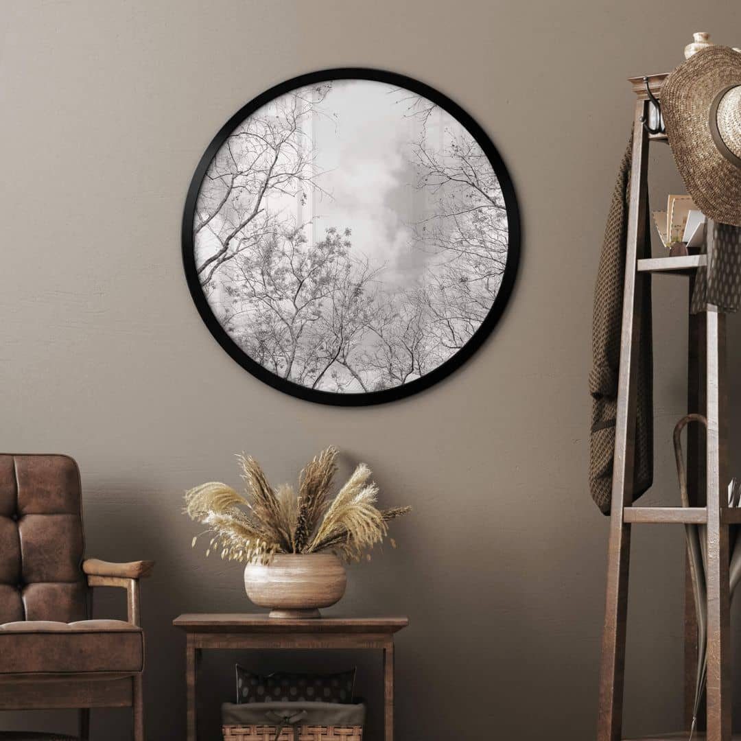 K&L Wall Art Poster Wandbild Poster Rund Küche Baum des Lebens Baumkronen im Himmel, Wohnzimmer Fotokunst modern