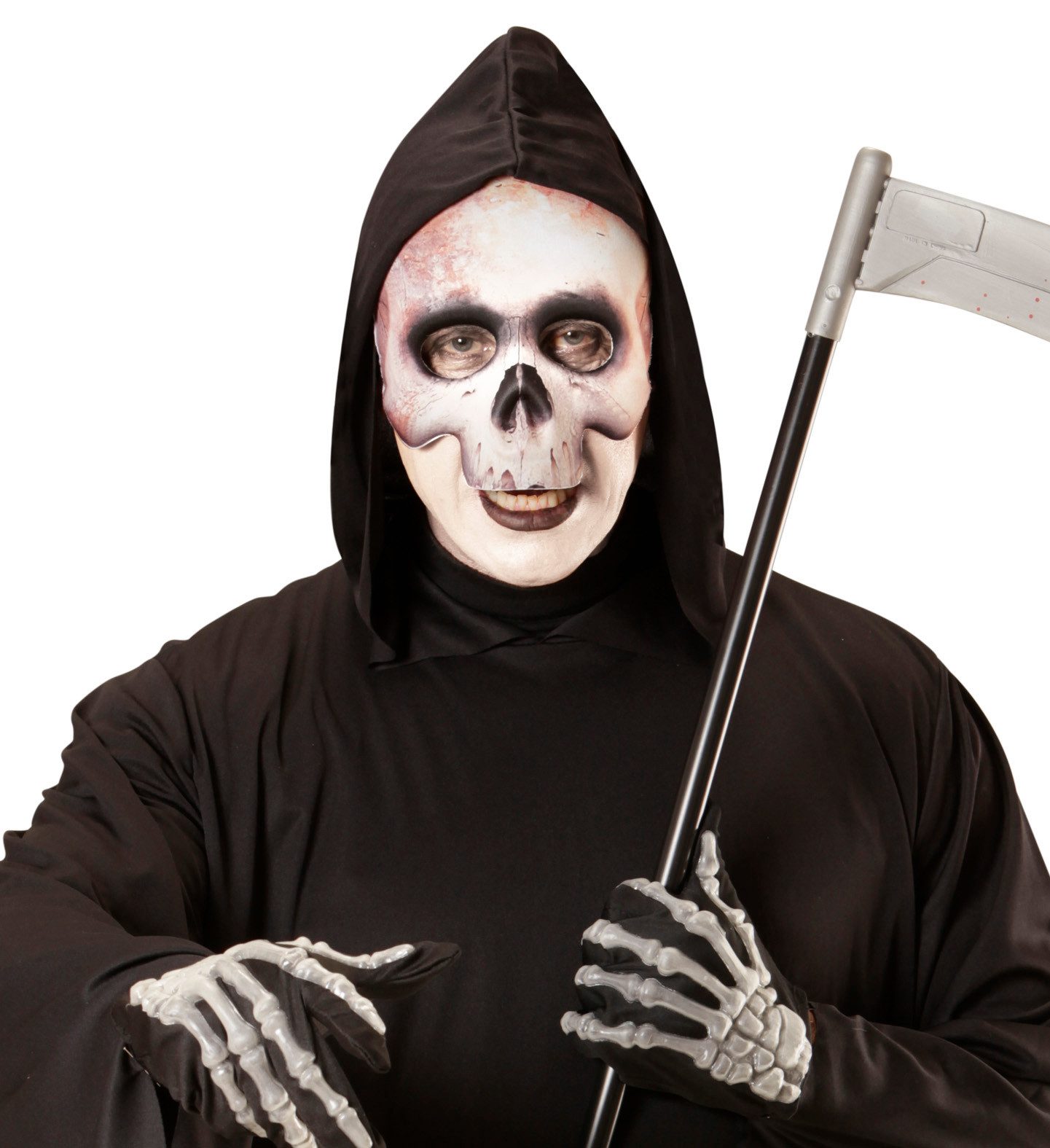 CHAKS Verkleidungsmaske Halloween Maske 'Skelett', Halbmaske aus Stoff
