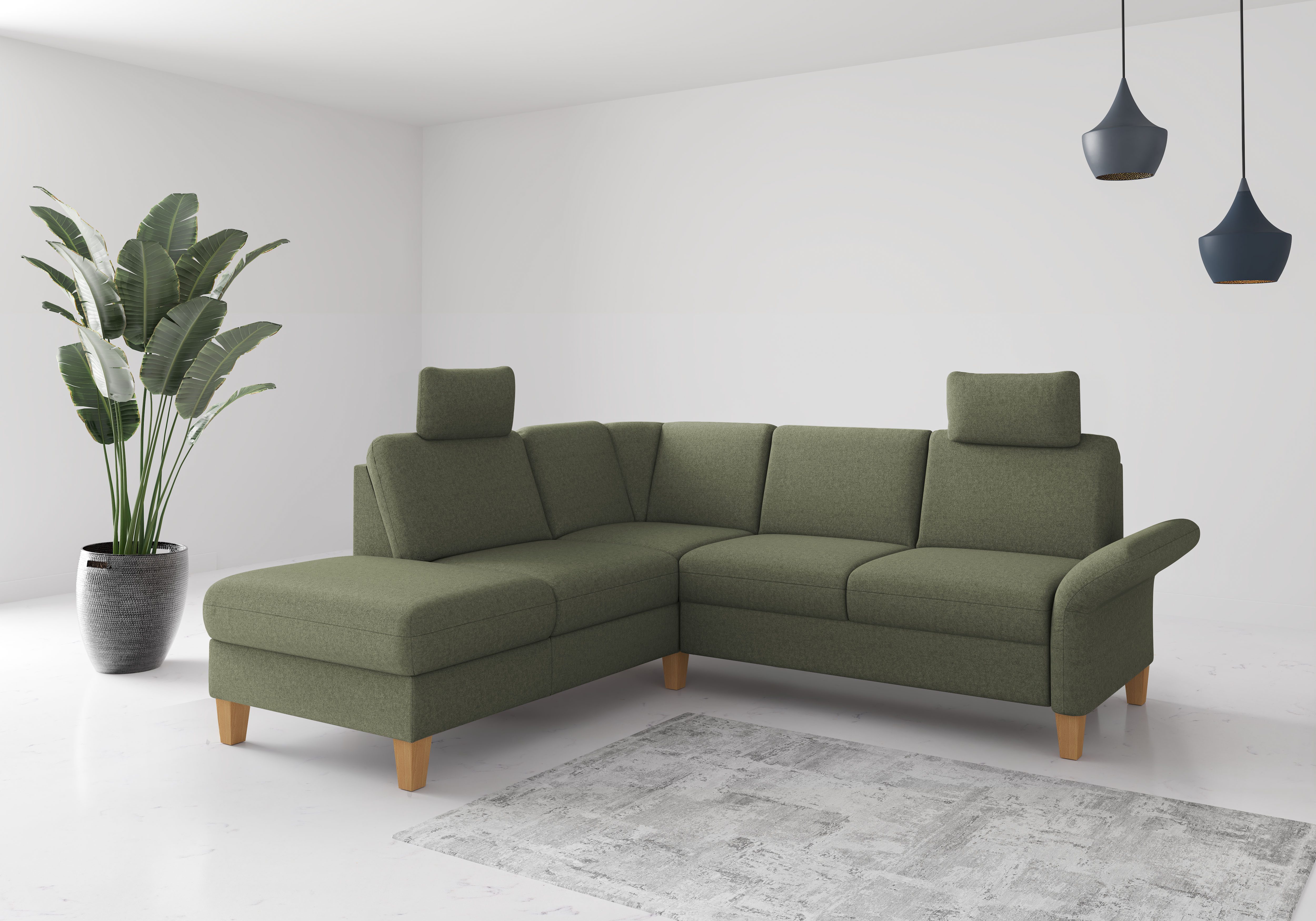 OTTO home Ecksofa Rochelle, L-Form, wahlweise mit Armteilverstellung, Schlaffunktion und Bettkasten