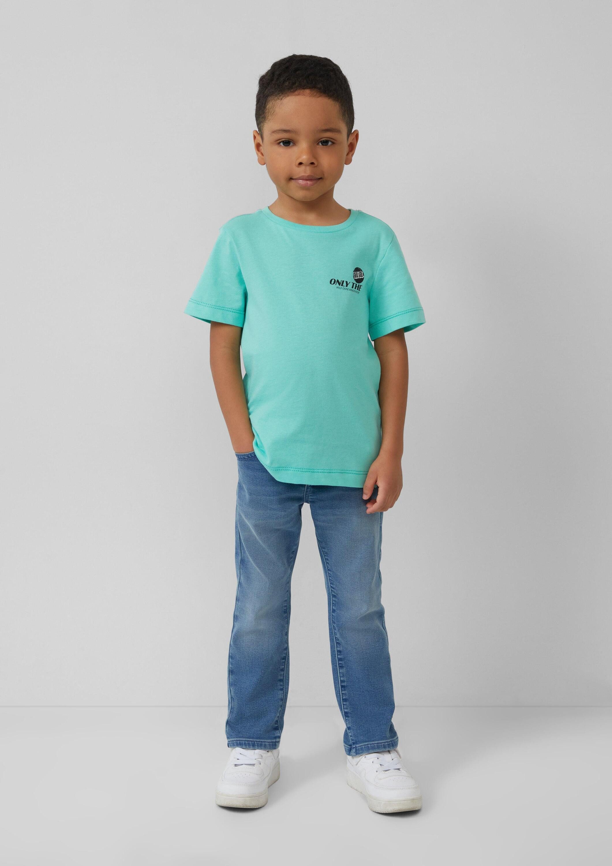 s.Oliver Kurzarmshirt T-Shirt Jerseyshirt aus Baumwolle mit Front- und Rückenprint
