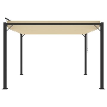 vidaXL Partyzelt Pergola mit Lamellendach 3x3 m Creme Stoff und Aluminium