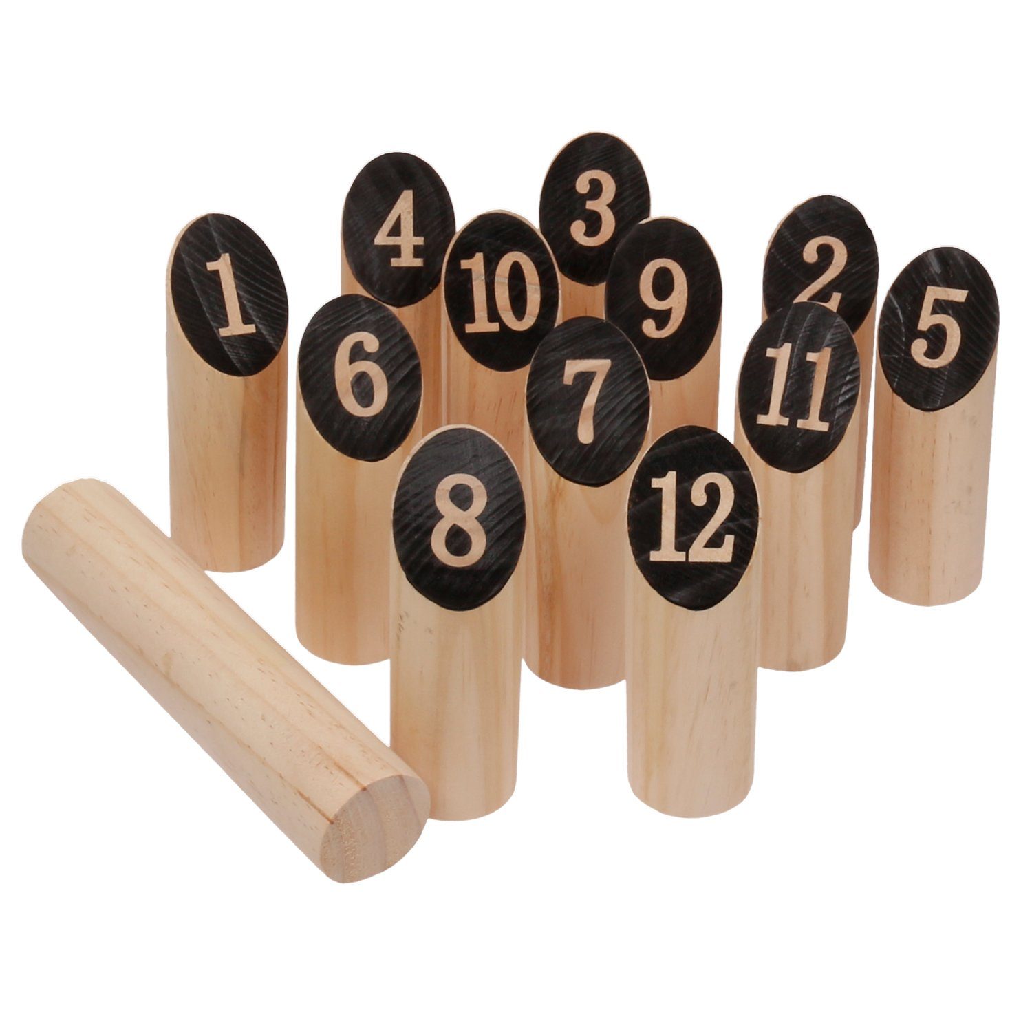 Outdoor-Spielzeug Kubb Spiel Groß skandinavisches Holzspiel Nummern Outdoor Wurfspiel