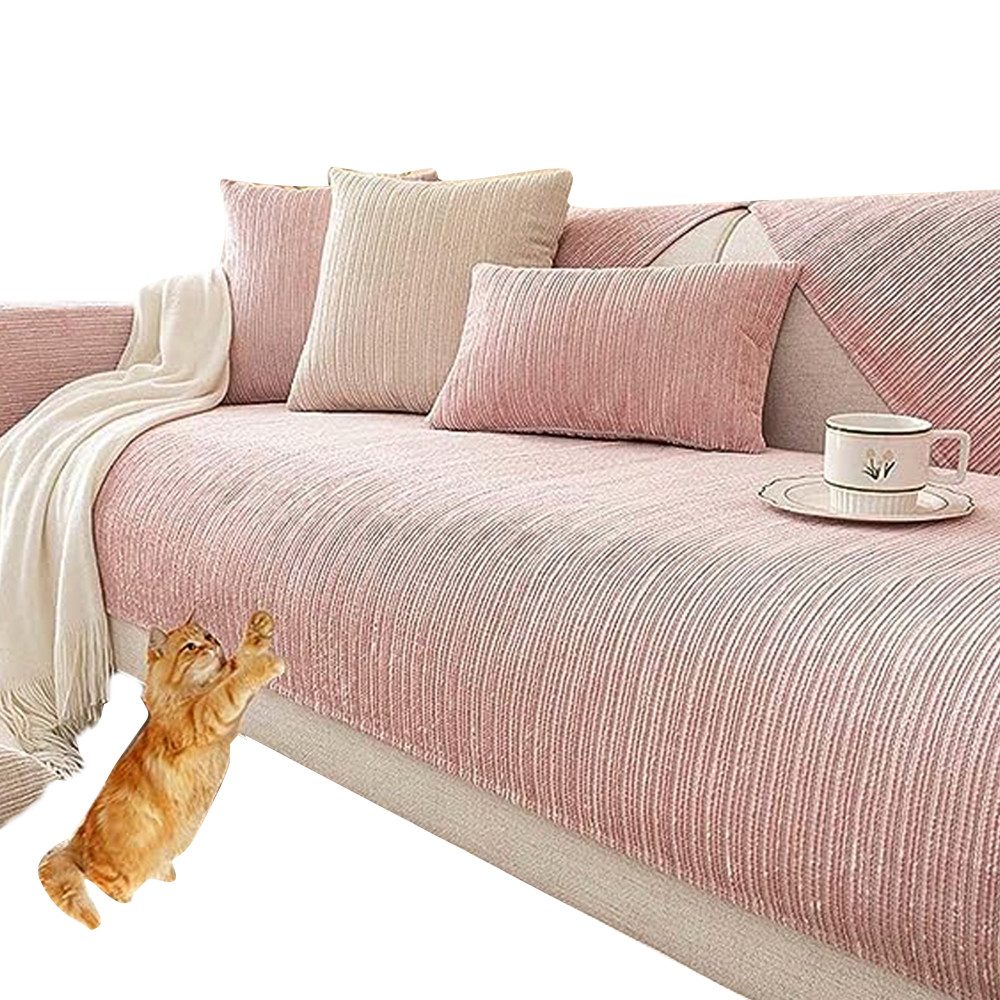 Diwzbyn Sofaschoner Sofadecke, Sofadecken Für Sitzfläche, Sofaschoner rutschfest, Sofa Überzug, Chenille Sofabezug l Form, Sofa Überwurfdecke