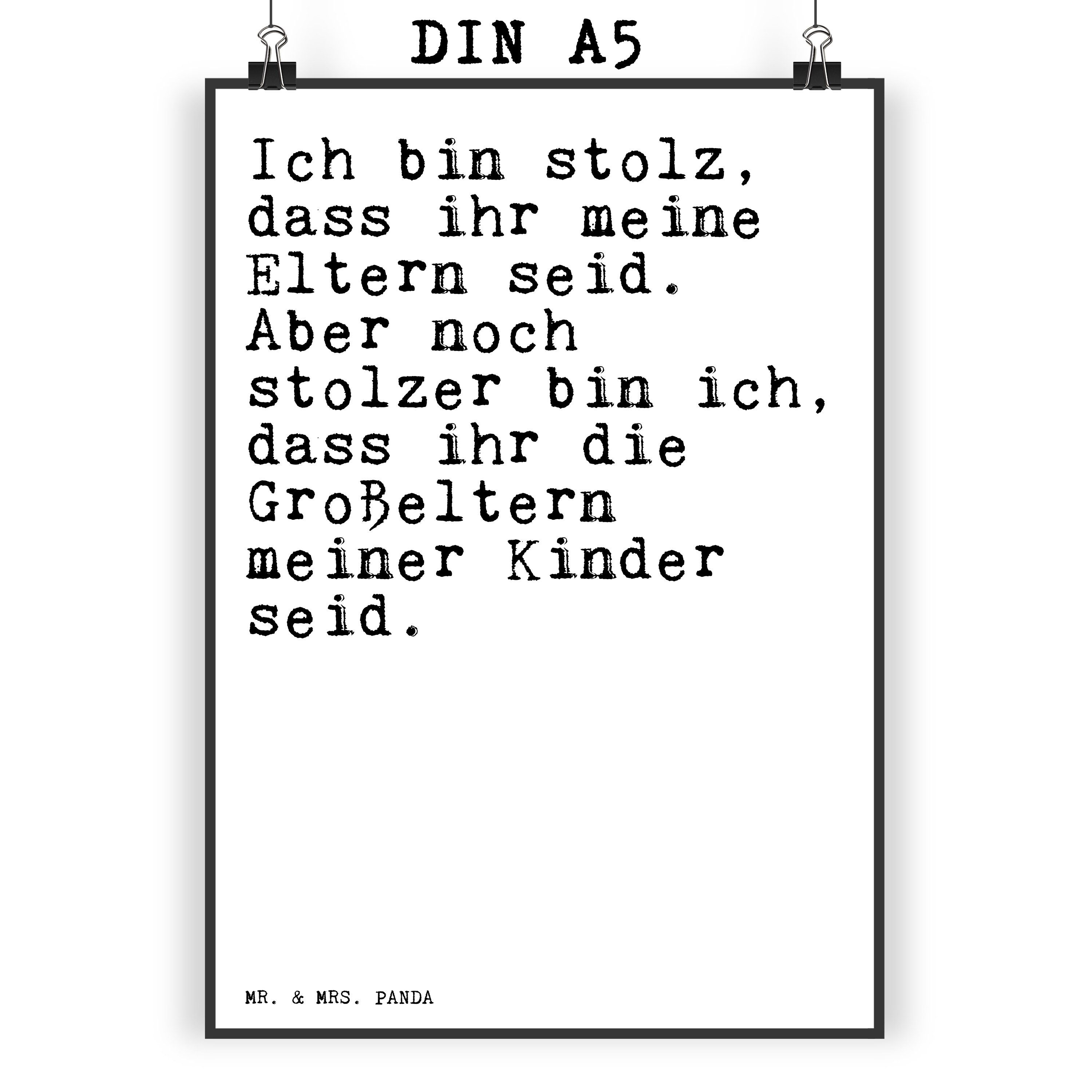 Mr. & Mrs. Panda Poster »Ich bin stolz, dass... Weiß Geschenk