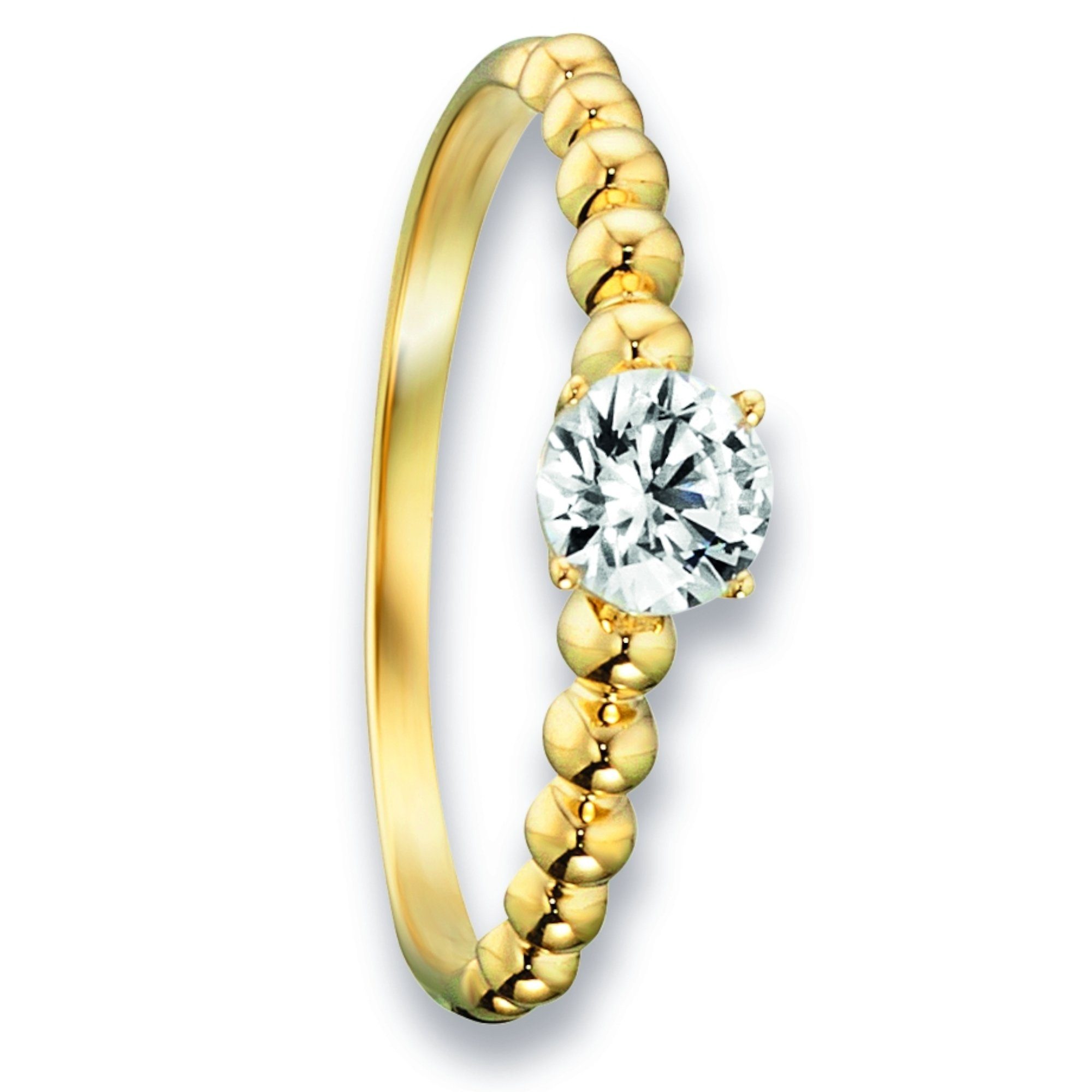 ONE ELEMENT Goldring Zirkonia Ring aus 333 Gelbgold, Kleines Statement – persönlich, stilvoll, alltagstauglich
