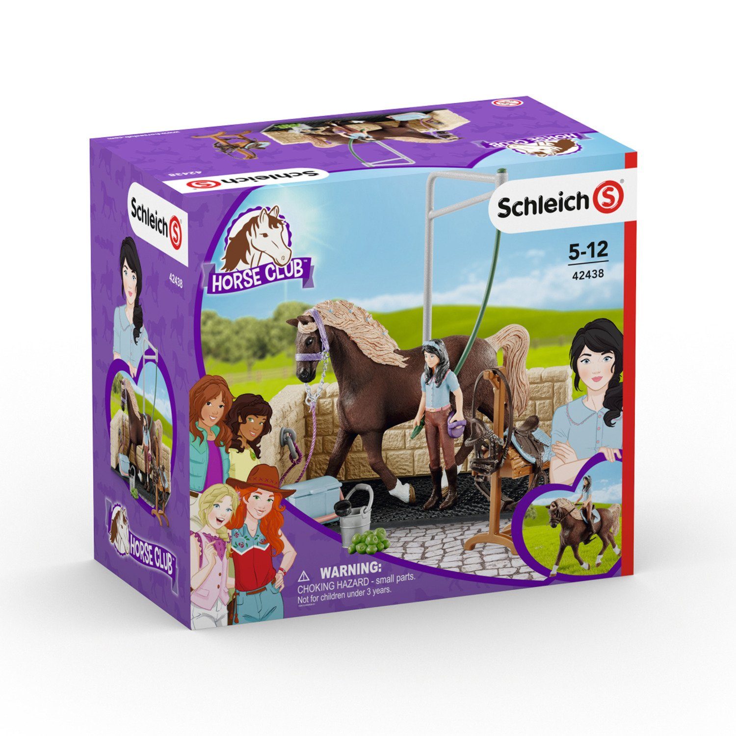 Schleich® Spielwelt SLH42438, Horse Pferd Emily waschen Club Stute Luna und