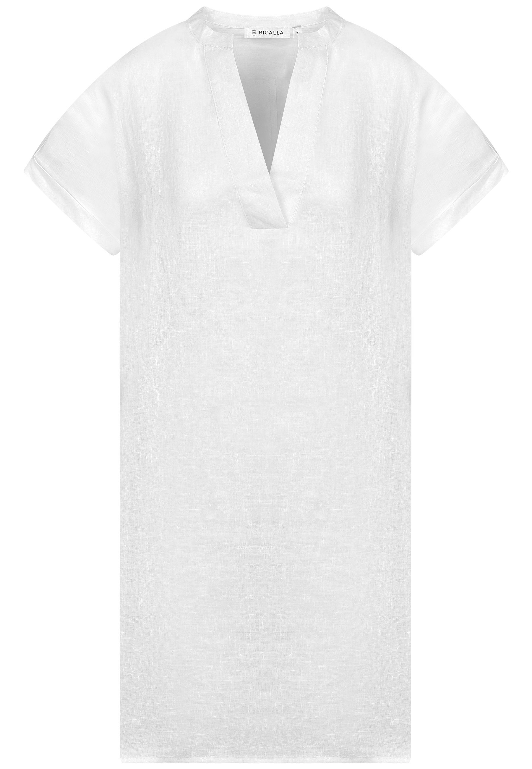 Damen Kleider BICALLA Midikleid Linen Dress - 01/white (1-tlg)