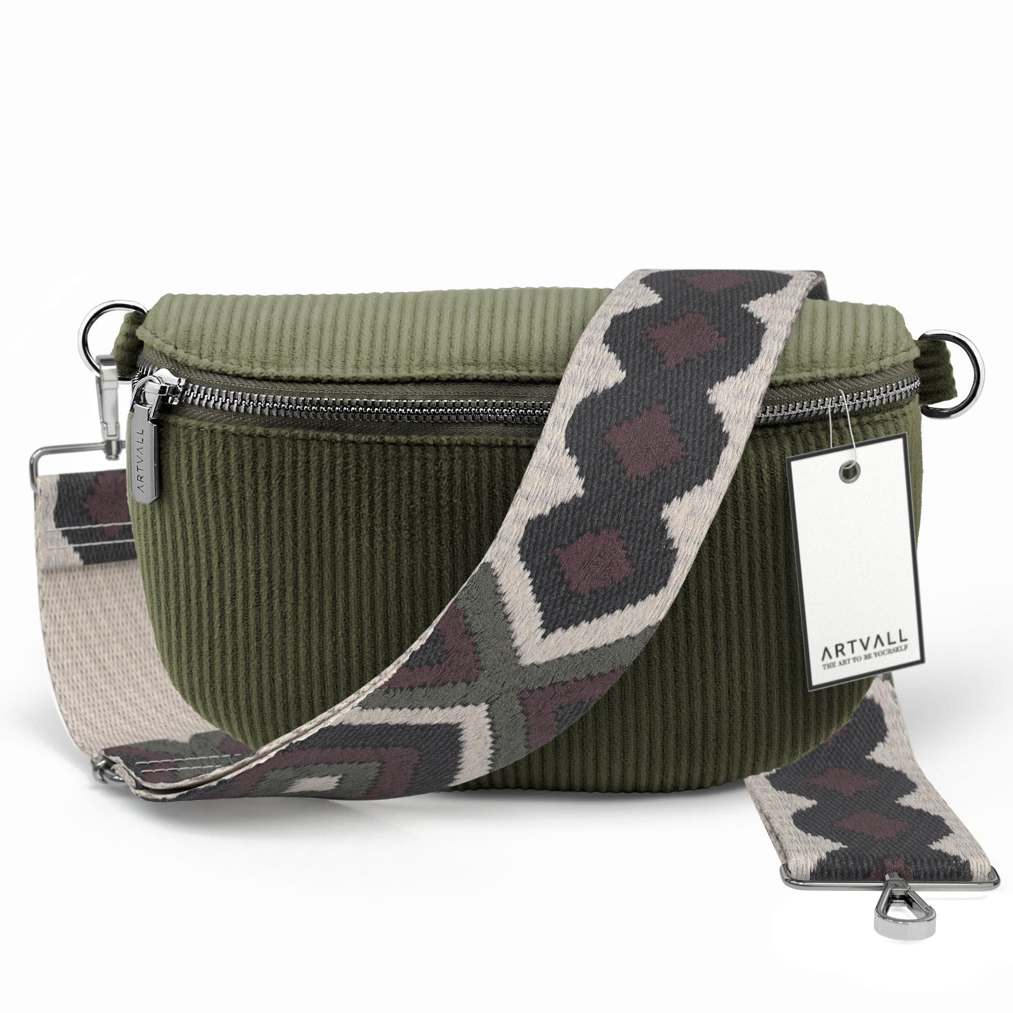 ARTVALL Umhängetasche Cord Handtasche Brusttasche Crossbody Bag Olivgrün (T günstig online kaufen