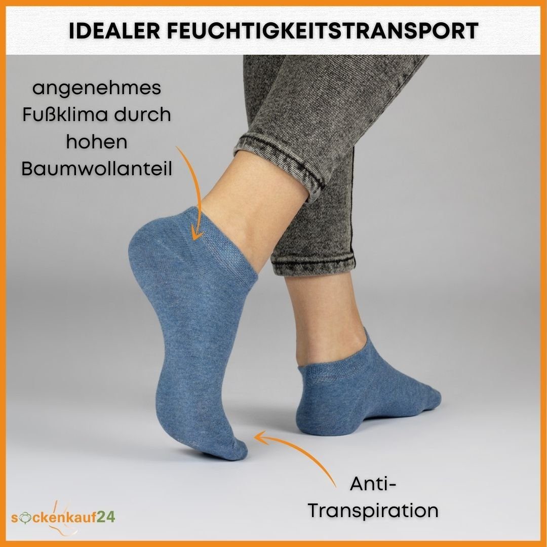 (Jeans, Herren sockenkauf24 47-50) 70102T WP Socken drückende gekämmter Premium & Naht - Sneaker Paar 10 Baumwolle Line) Sneakersocken (Exclusive ohne Damen aus