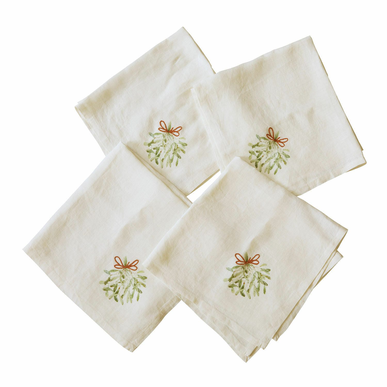 Mirabeau Stoffserviette Serviette 4er Set Mistletoe weiß/grün