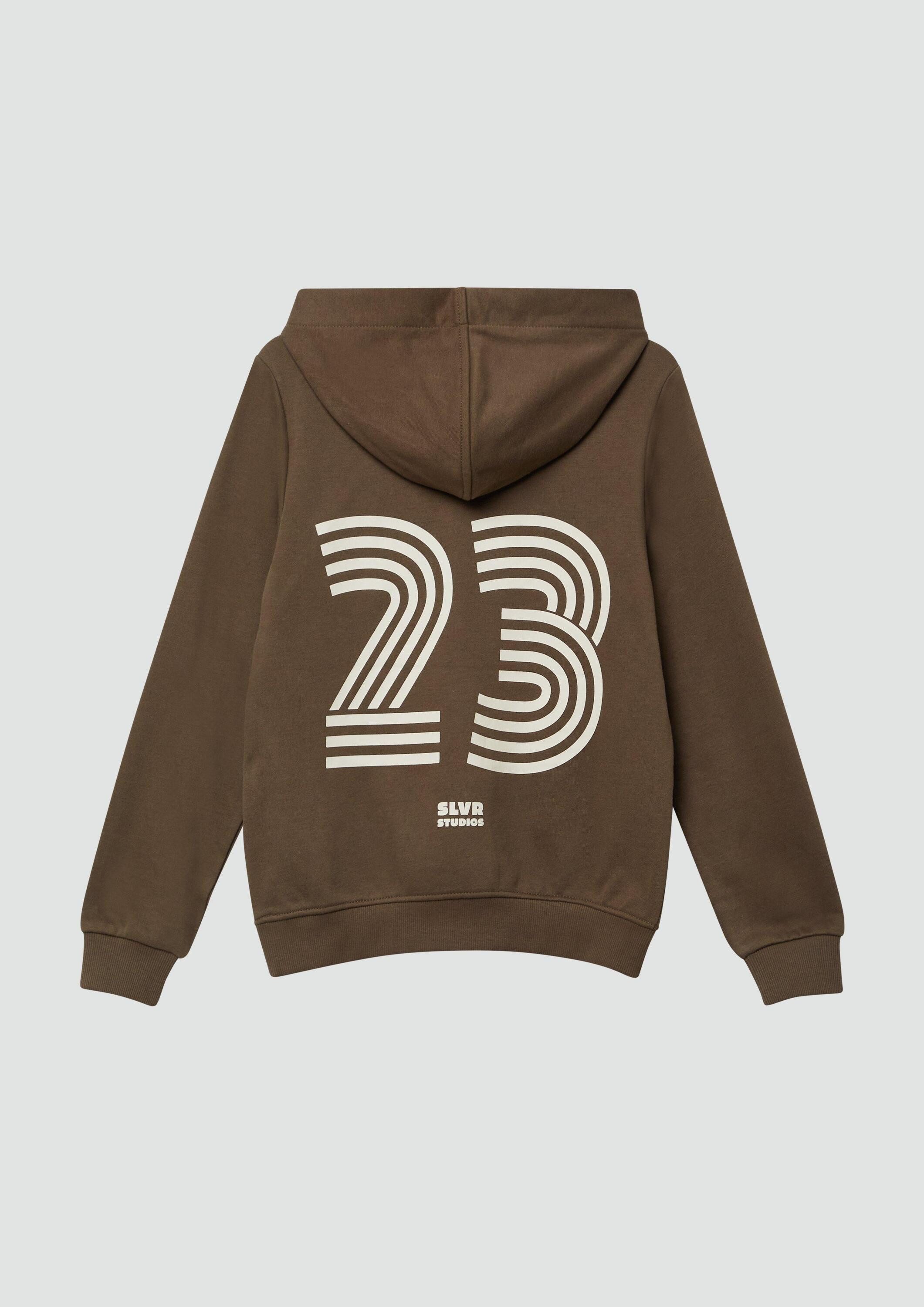 s.Oliver Sweatshirt Sweatshirt Hoodie mit Kontrast-Details und großem Back-Print