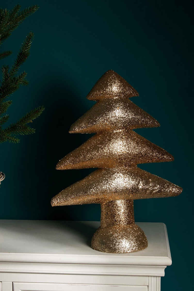 Myflair Möbel & Accessoires Dekobaum Weihnachtsdeko, mit goldfarbenem Glitter