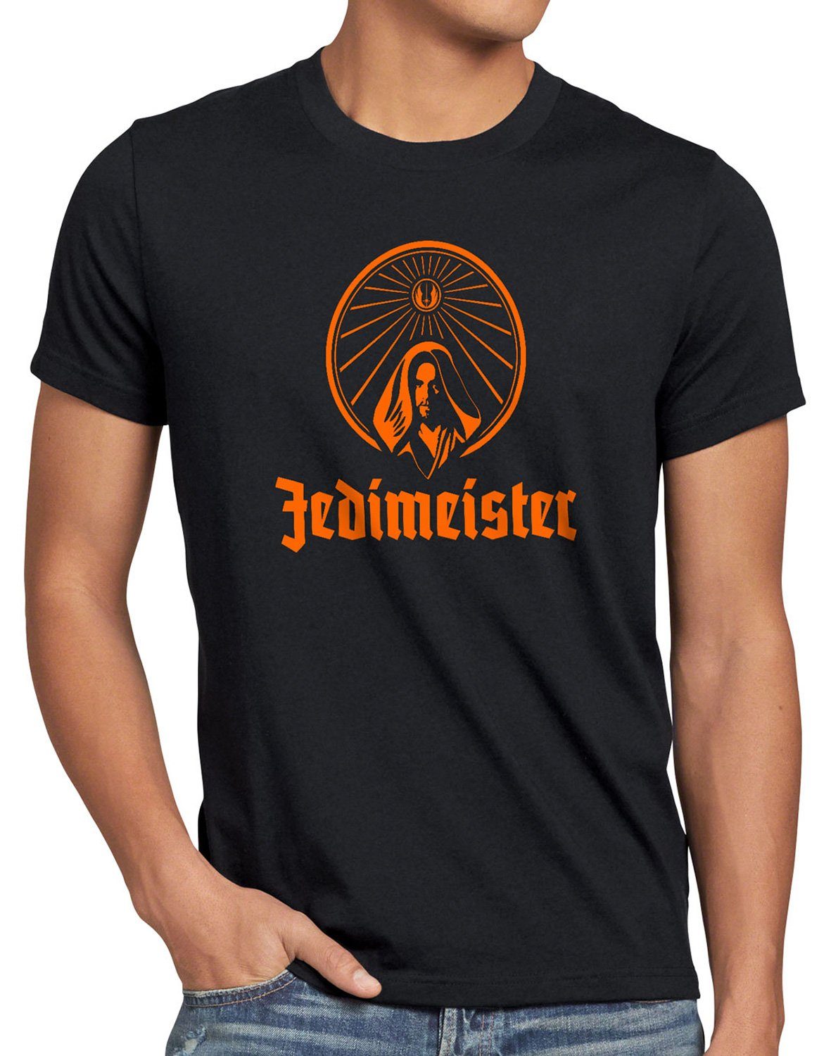 style3 Print-Shirt Herren T-Shirt Jedimeister T-Shirt schwarz | T-Shirts