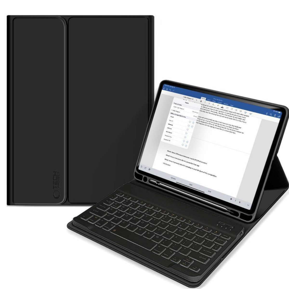 TECH PROTECT Tablet-Tastatur (iPad-Hülle mit magnetischer Bluetooth-Tastatur und Stifthalter)