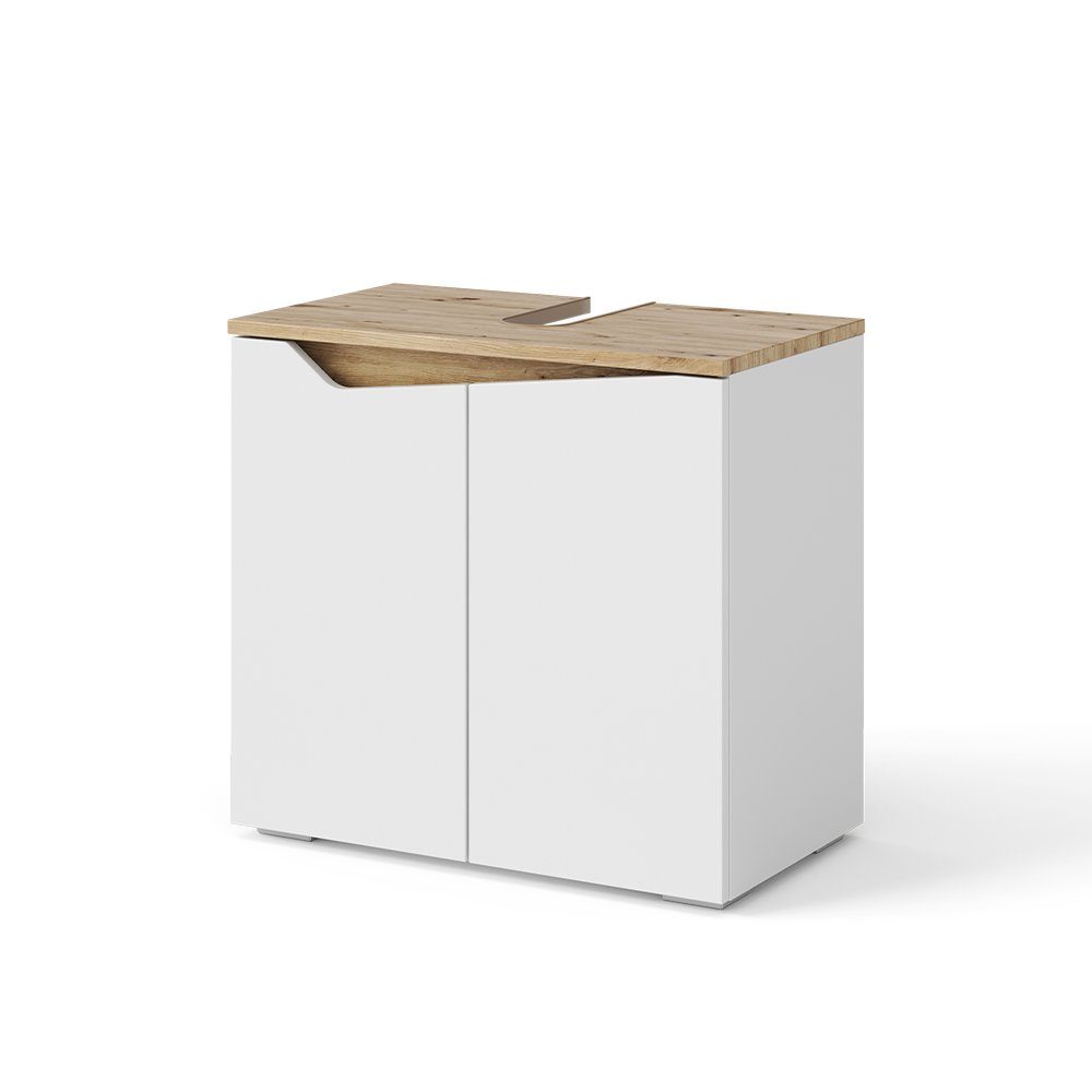 Vicco Waschbeckenunterschrank Marelle Weiß/Artisan-Eiche 60 x 58 cm mit 2 T günstig online kaufen