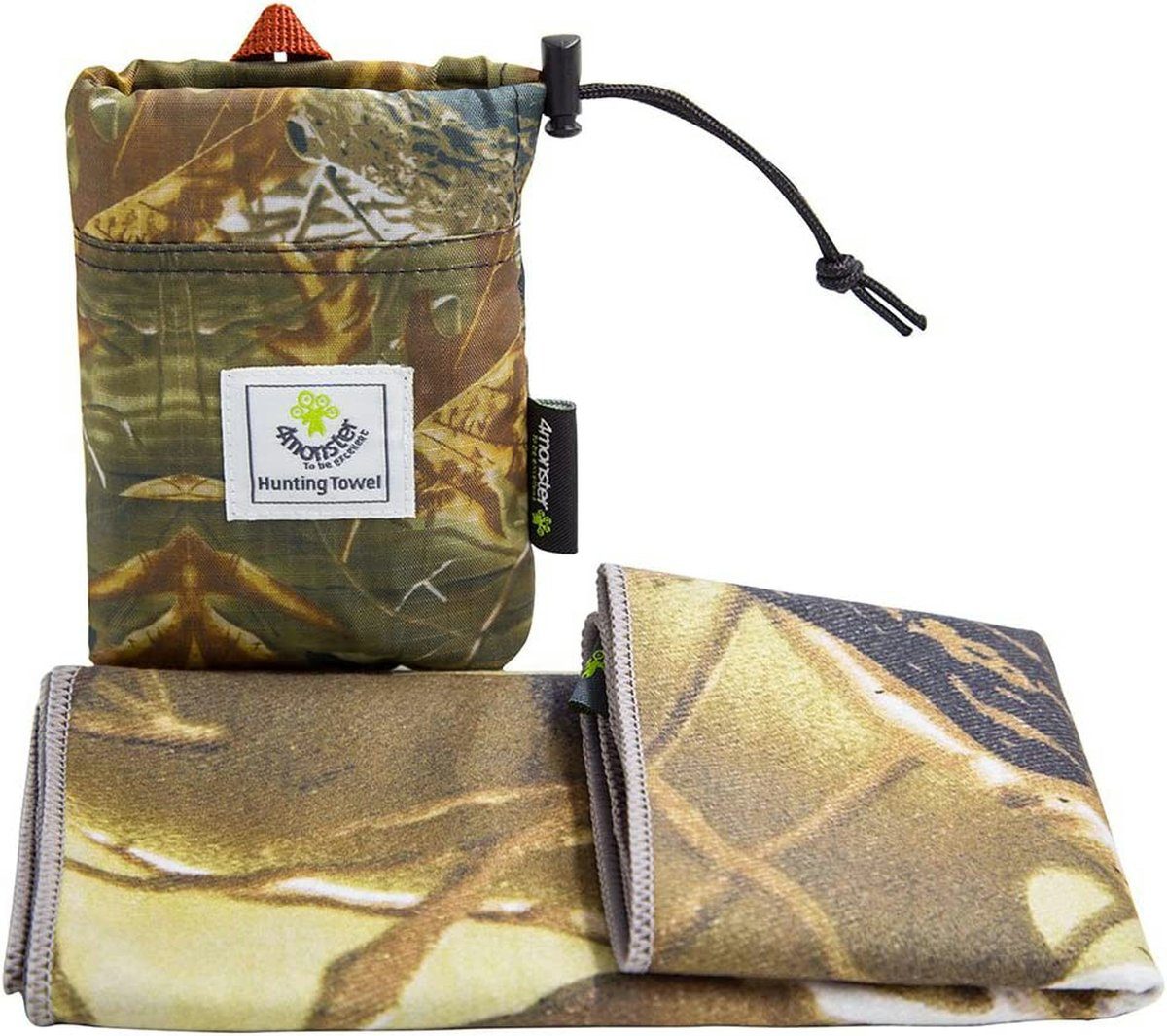 4Monster Handtücher Outdoor Handtuch mit Camouflage Muster, Mikrofaser, Größe 30 x 80 cm, 80% Polyester, 20% Polyamid, besonders geeignet für Jagd, Fotografie und Camping Real Tree C