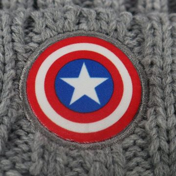 MARVEL Bommelmütze Marvel Captain America Wintermütze plus Handschuhe Gr. 54 bis 56
