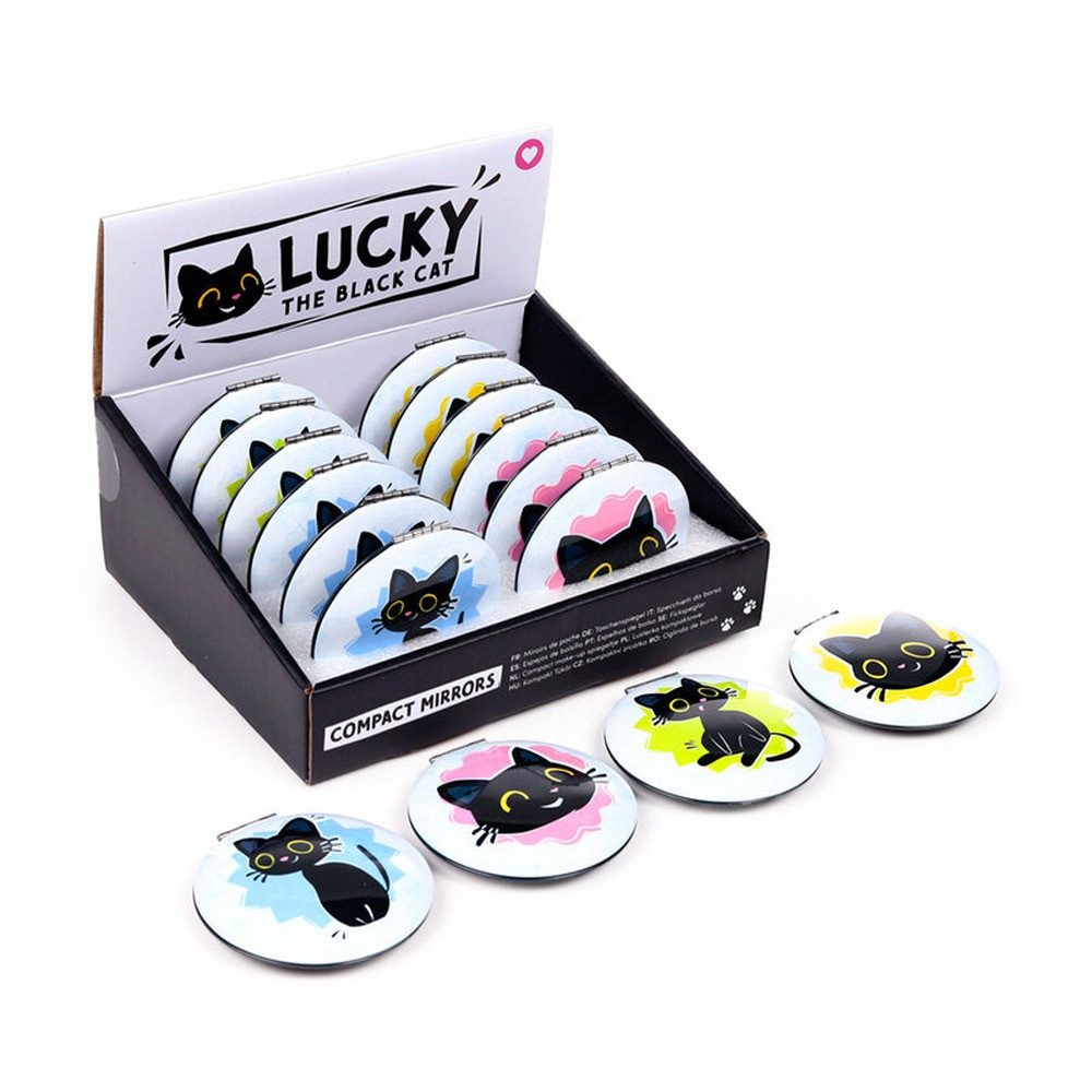 Puckator Taschenspiegel Lucky the Black Cat Katze Taschenspiegel