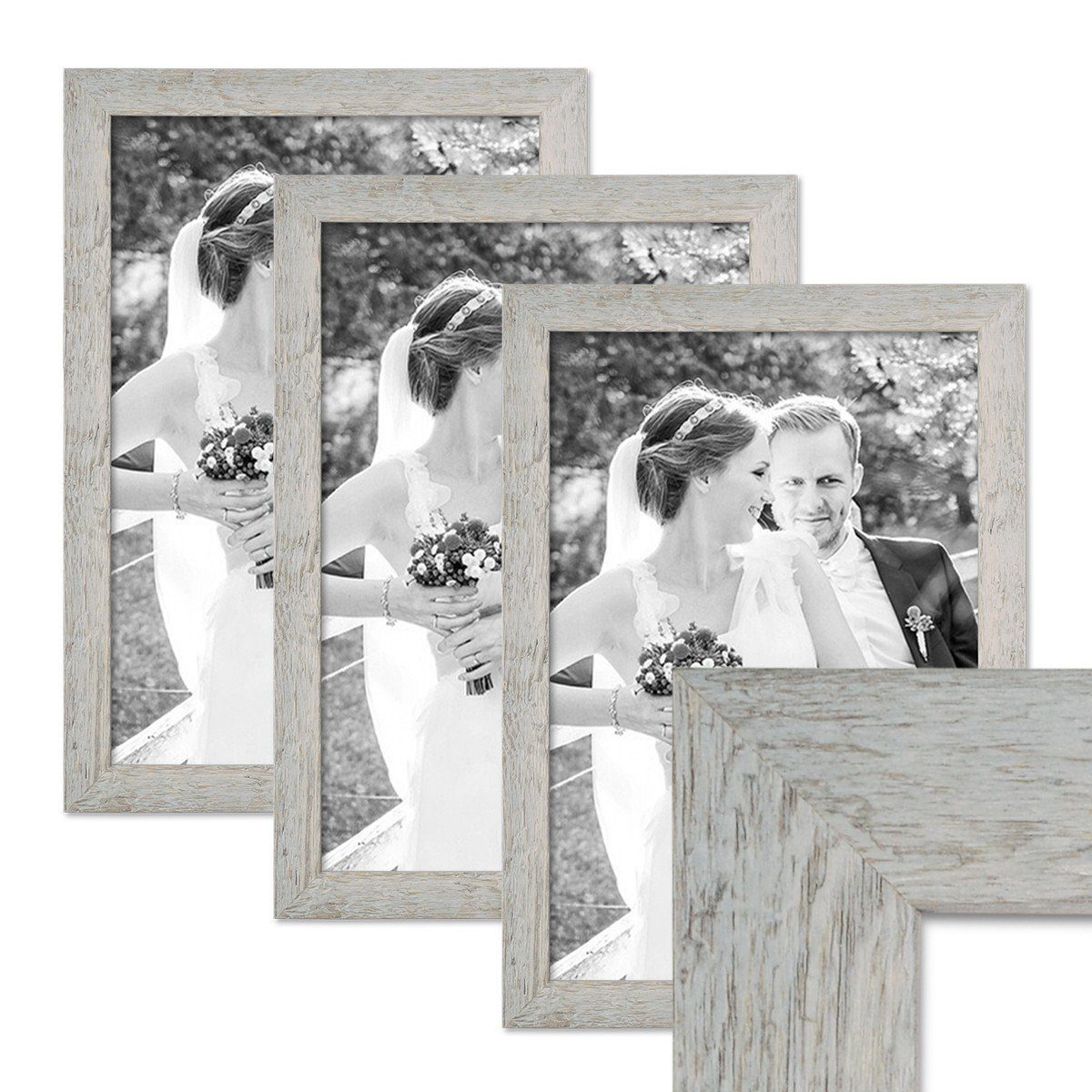 PHOTOLINI Bilderrahmen 3er Set Strandhaus Rustikal günstig online kaufen