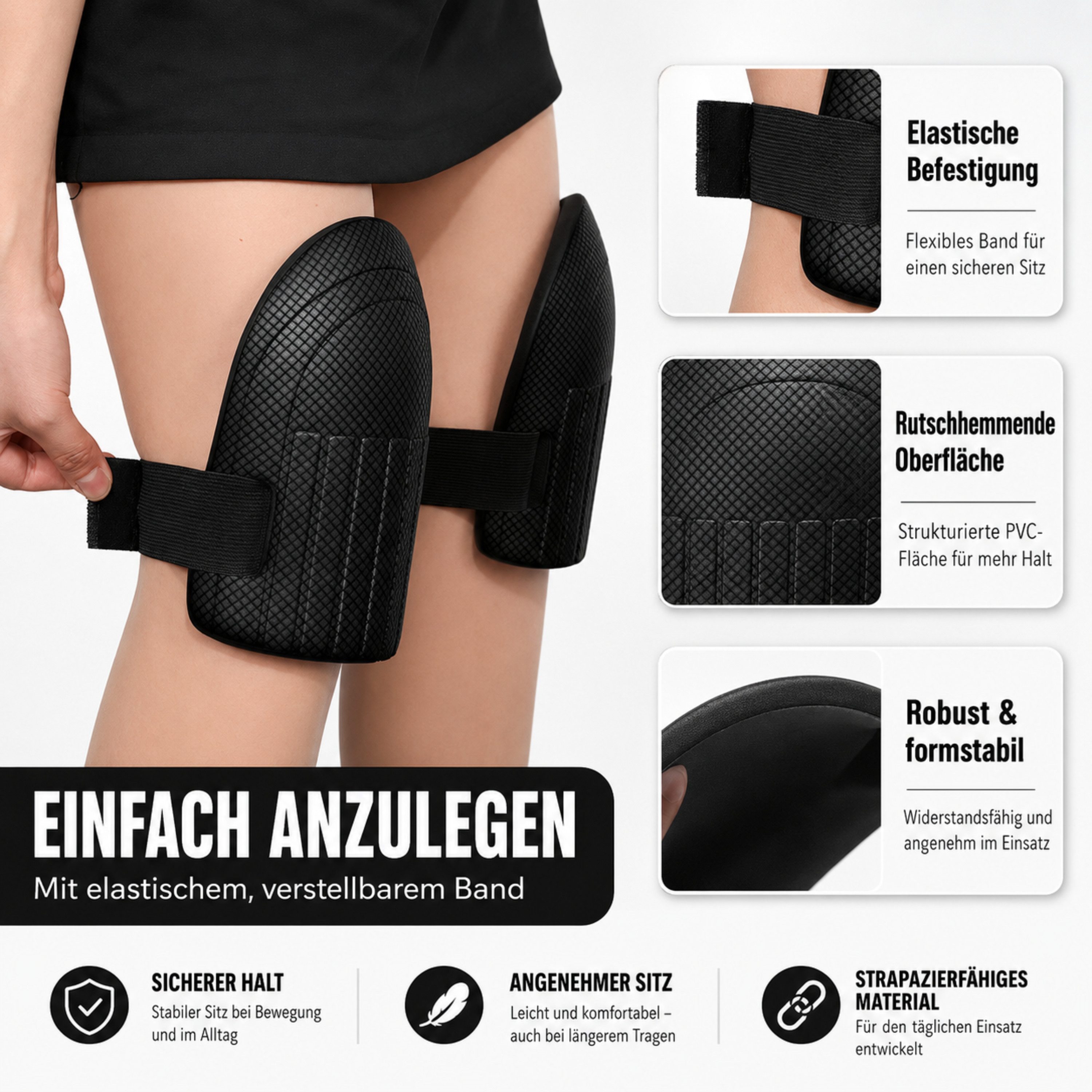StellarLuma Knieschutz Kniebeinschoner Kniepolster Protektoren Schutzkleidung Garten Arbeit, Gepolsterte Knieschoner mit rutschhemmender Oberfläche im 2er Set