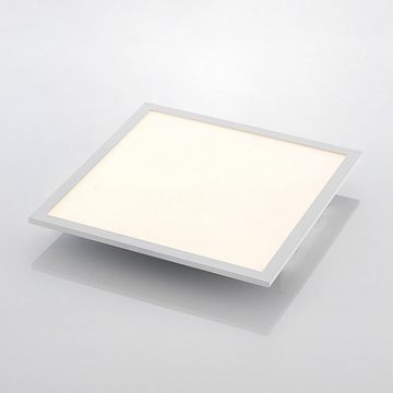 Lindby LED Deckenleuchte Quais, LED-Leuchtmittel fest verbaut, universalweiß, Modern, Kunststoff, Aluminium, weiß, 1 flammig, inkl. Leuchtmittel