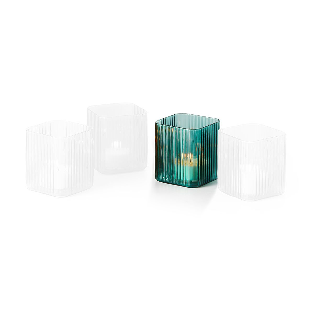 Philippi Design Teelichthalter Nouveau Teelichthalter Blau, durchgefärbtes Glas