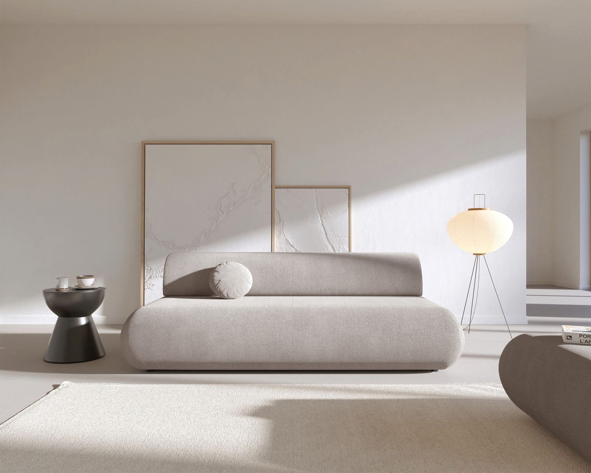 Selsey Schlafsofa, mit Schlaffunktion, Stauraum, Chenille und Zierkissen, 214 cm
