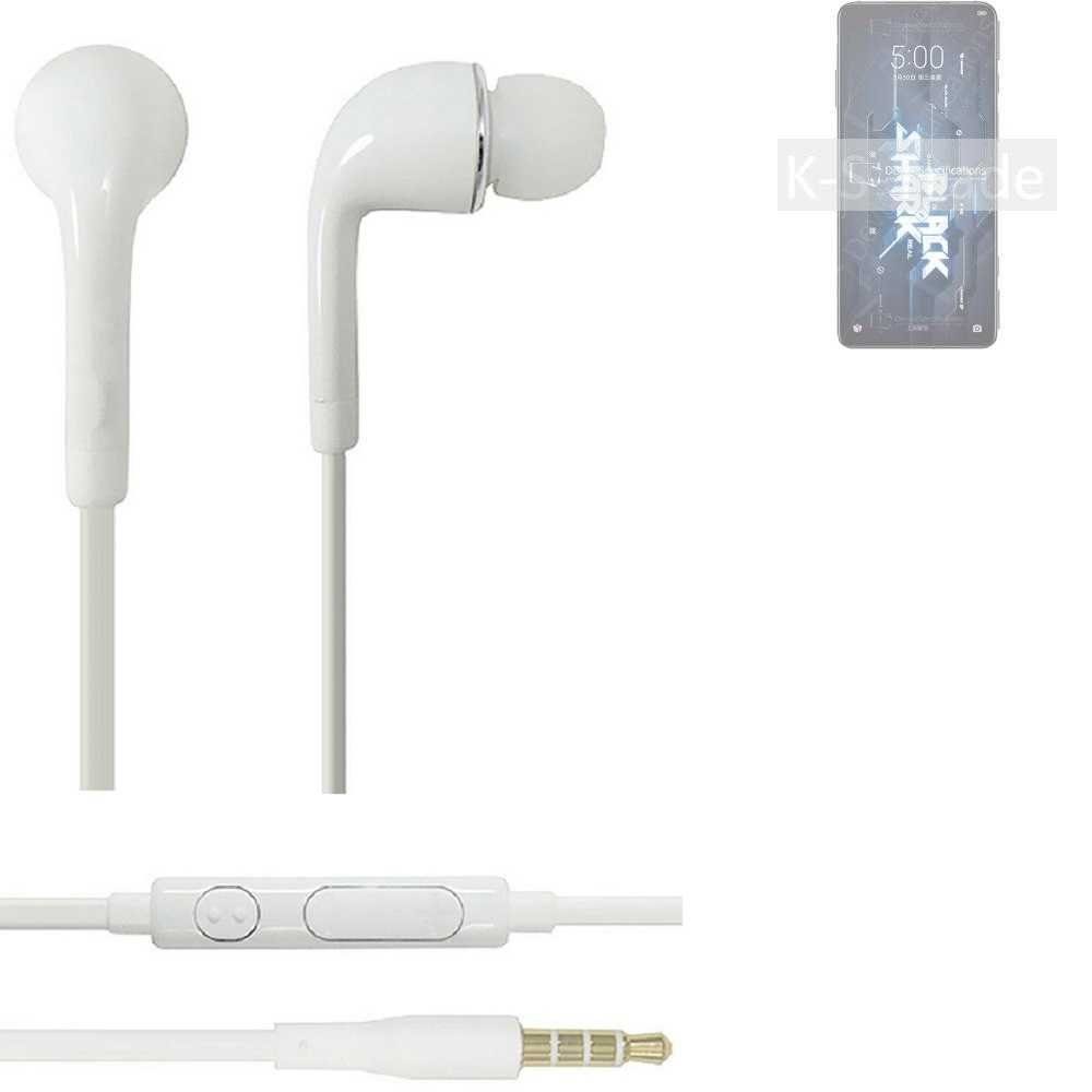 K-S-Trade für Xiaomi Black Shark 5 In-Ear-Kopfhörer (Kopfhörer Headset mit Mikrofon u Lautstärkeregler weiß 3,5mm)