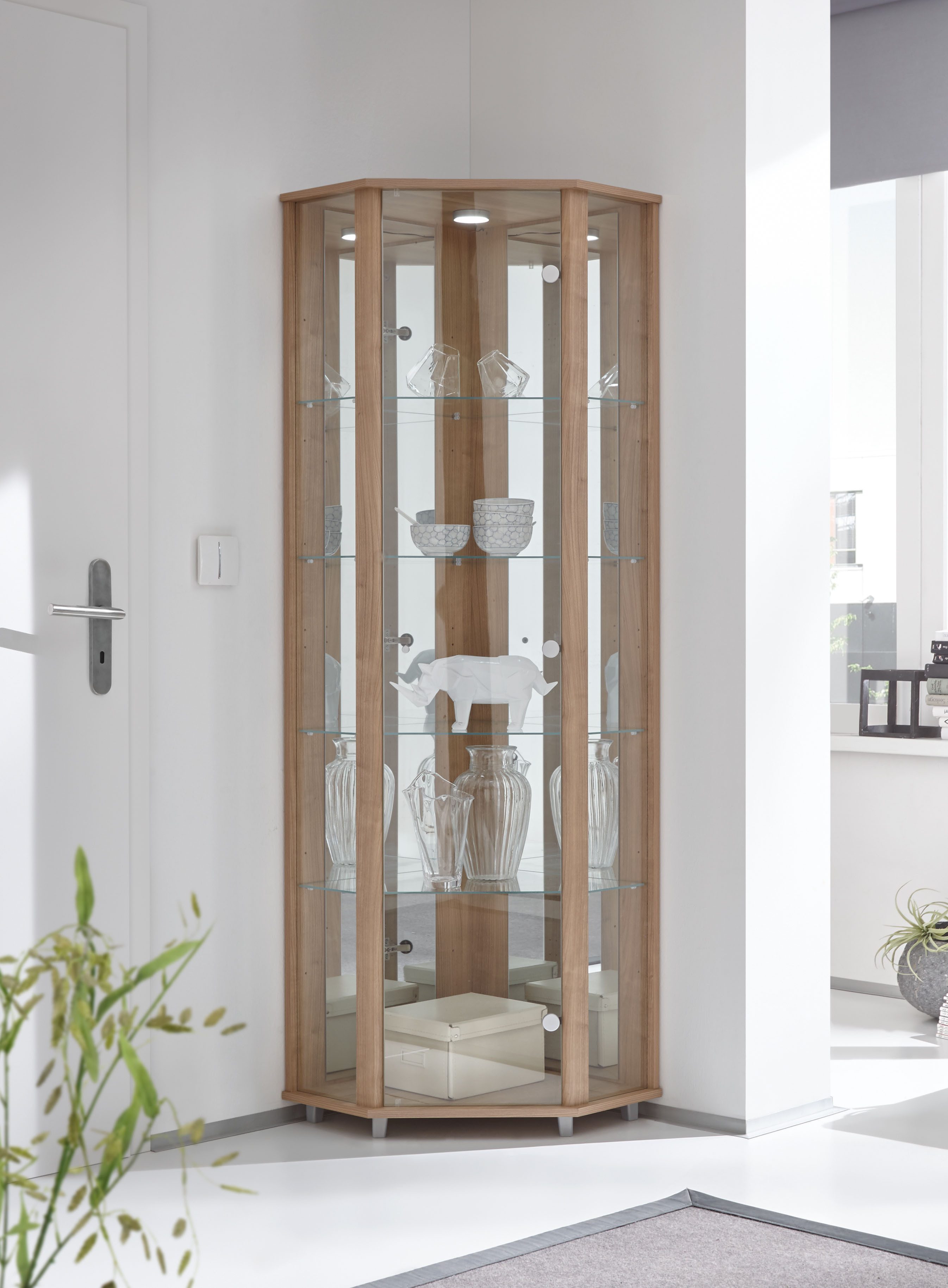 fif möbel Eckvitrine TRIO Höhe ca. 172 cm, ink. Beleuchtung Eckvitrine/Glas günstig online kaufen