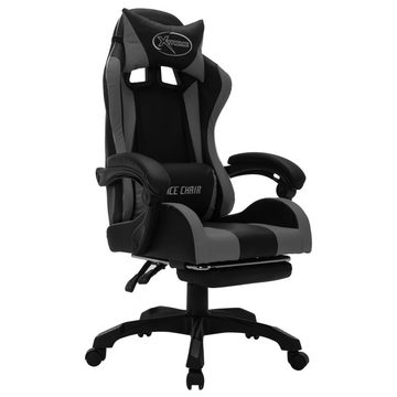vidaXL Bürostuhl Gaming-Stuhl mit RGB LED-Leuchten Grau und Schwarz Kunstleder
