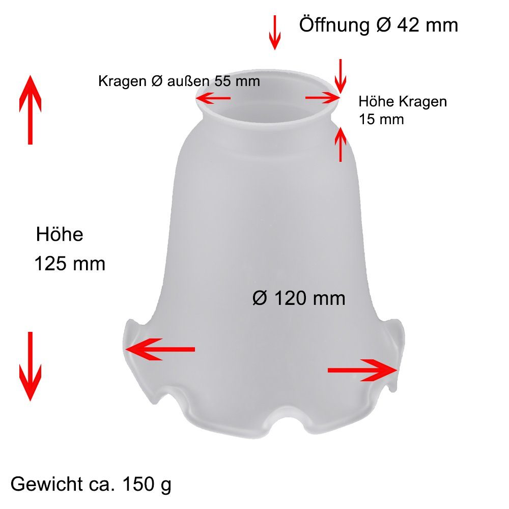 Home4Living Lampenschirm Pendelglasschirm Ø 123mm Lampenglas satiniert Glasschirm, Dekorativ