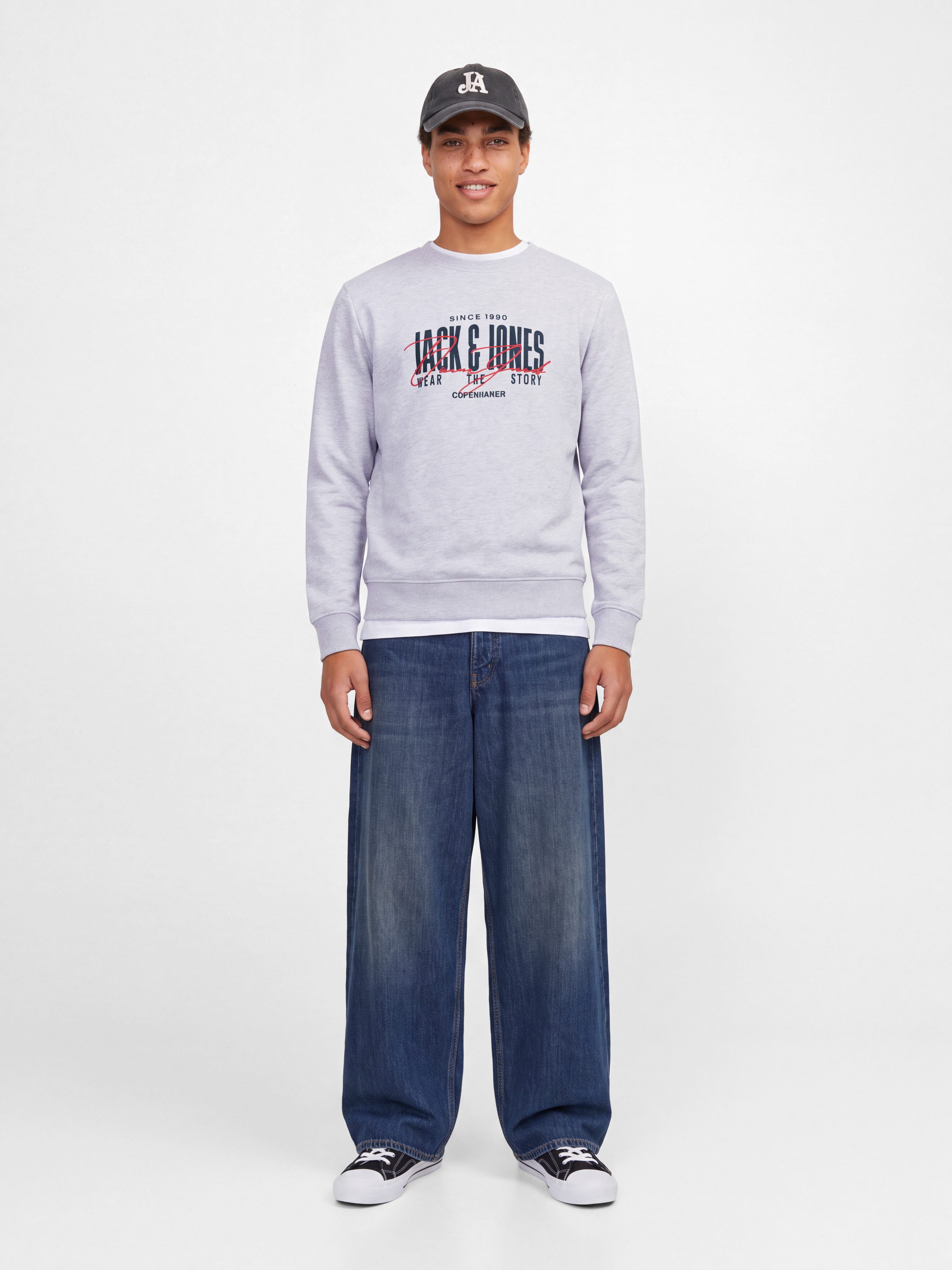 Jack & Jones Sweatshirt JJAERO SWEAT CREW NECK Materialmix, regular fit – Bild 5 von 5