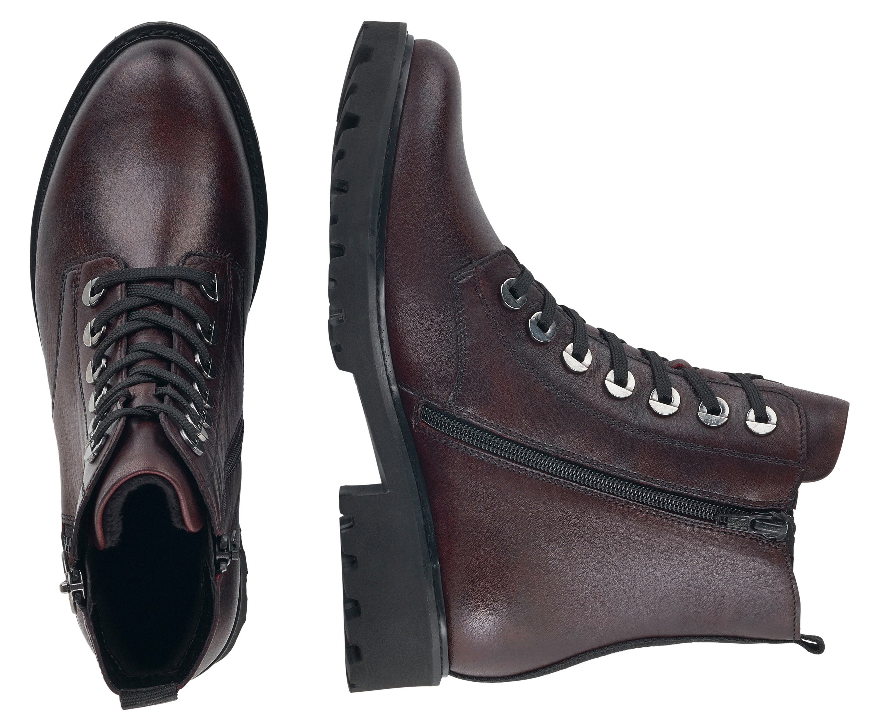 Remonte Schnürstiefelette Blockabsatz, Stiefelette, Schnürboots, im modischen Used Look