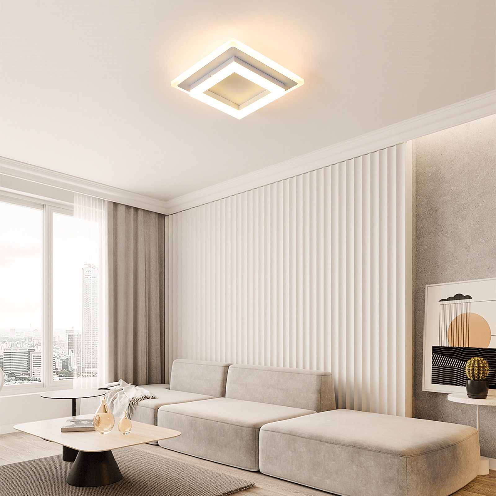Goeco Deckenleuchte Acryl-Deckenleuchte,quadratisches Licht,weißes warmes L günstig online kaufen