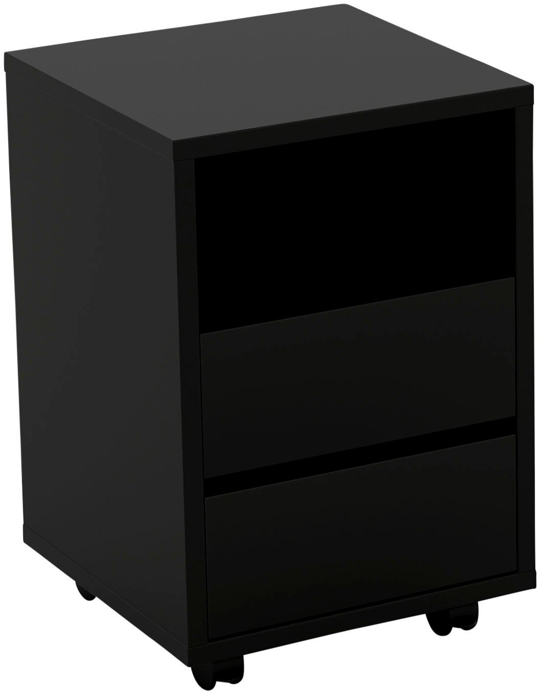 Helvetia Rollcontainer Agapi, Bürocontainer im modernen Design, 40x40x62 cm, 2 Schubkästen schwarz