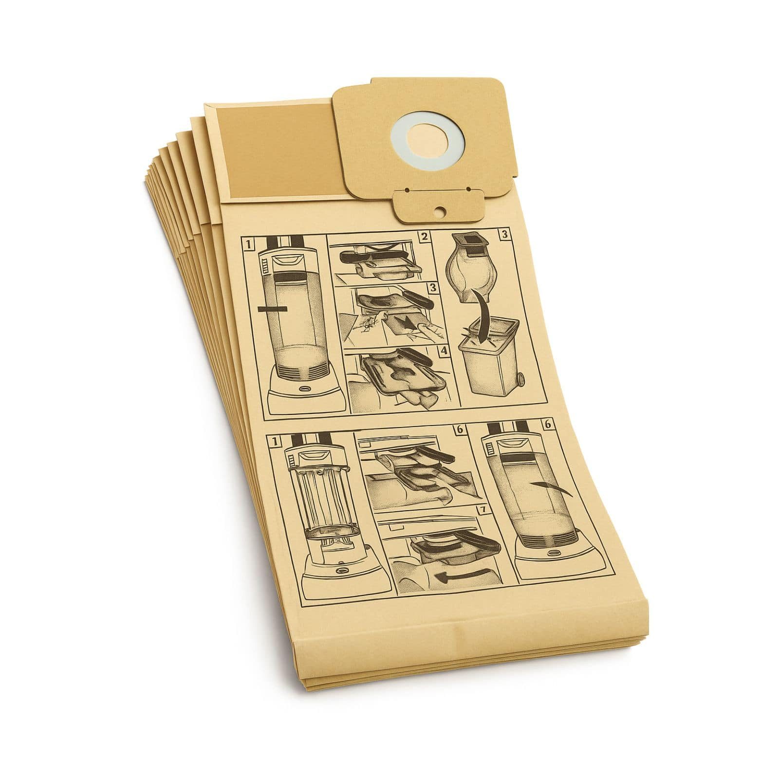 KÄRCHER Staubsaugerbeutel passend für Kärcher CV 48/2 Tornado, 10er-Pack Staubbeutel, passend für Kärcher, 10 St., Original Kärcher Staubsaugerbeutel