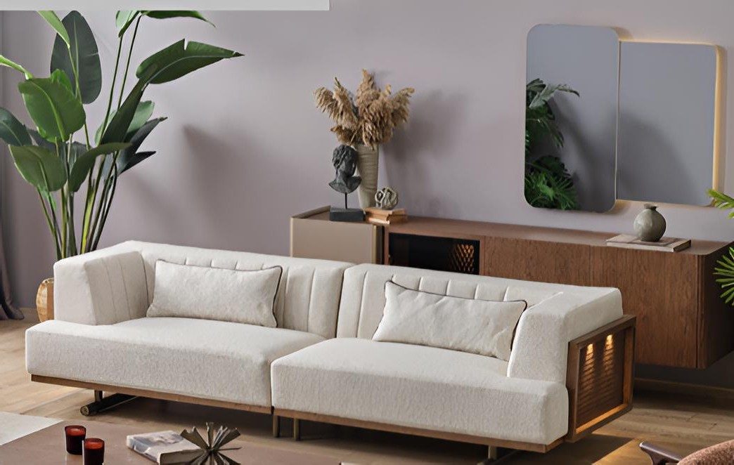Xlmoebel Sofa Elegantes 4-Sitzer Polstersofa für modernes Wohnzimmerdesign, 1 Teile, Made in Europa