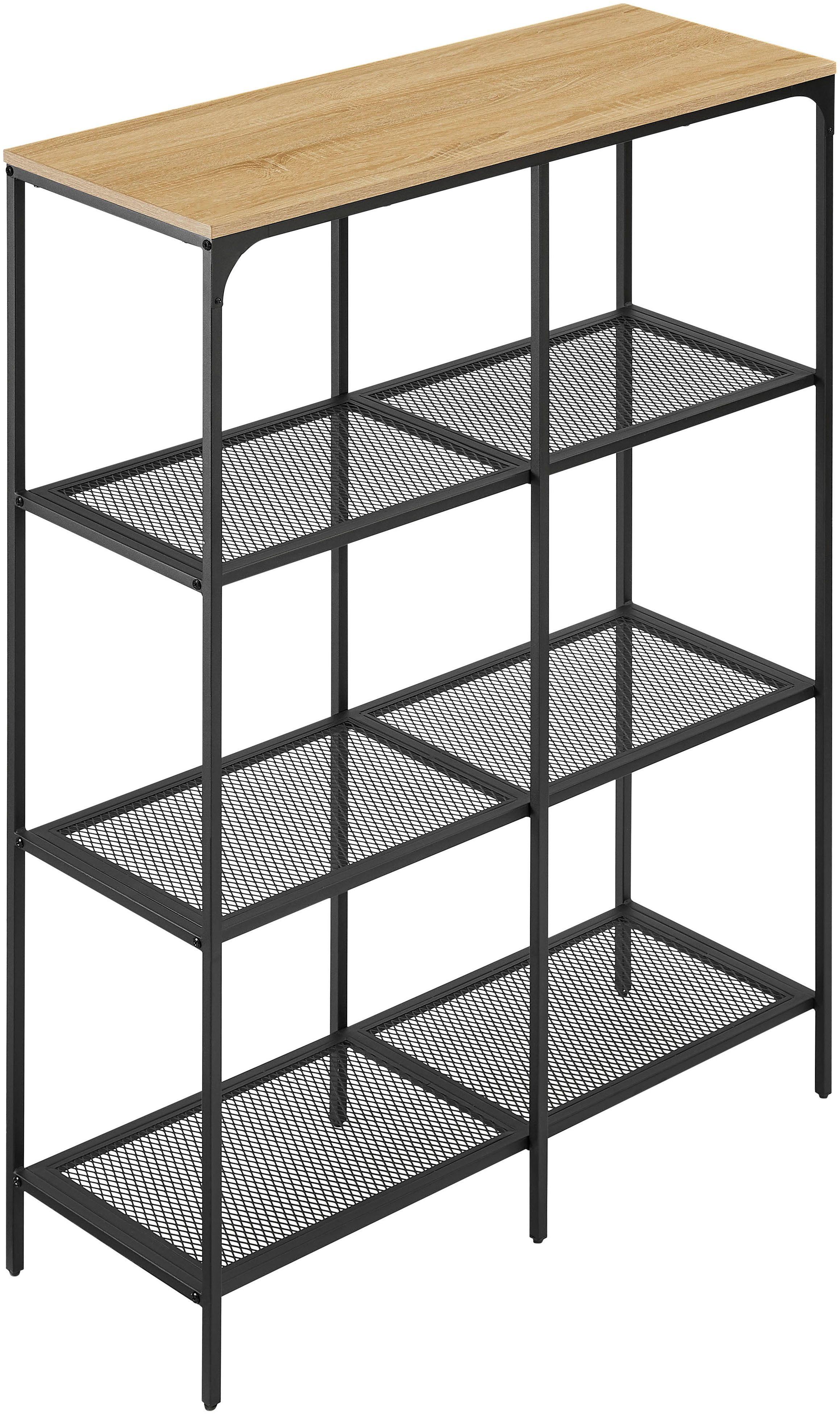 OTTO home Mehrzweckregal Amance, natürliche ABS-Kanten, robustes Metallgestell, Höhe 136 cm