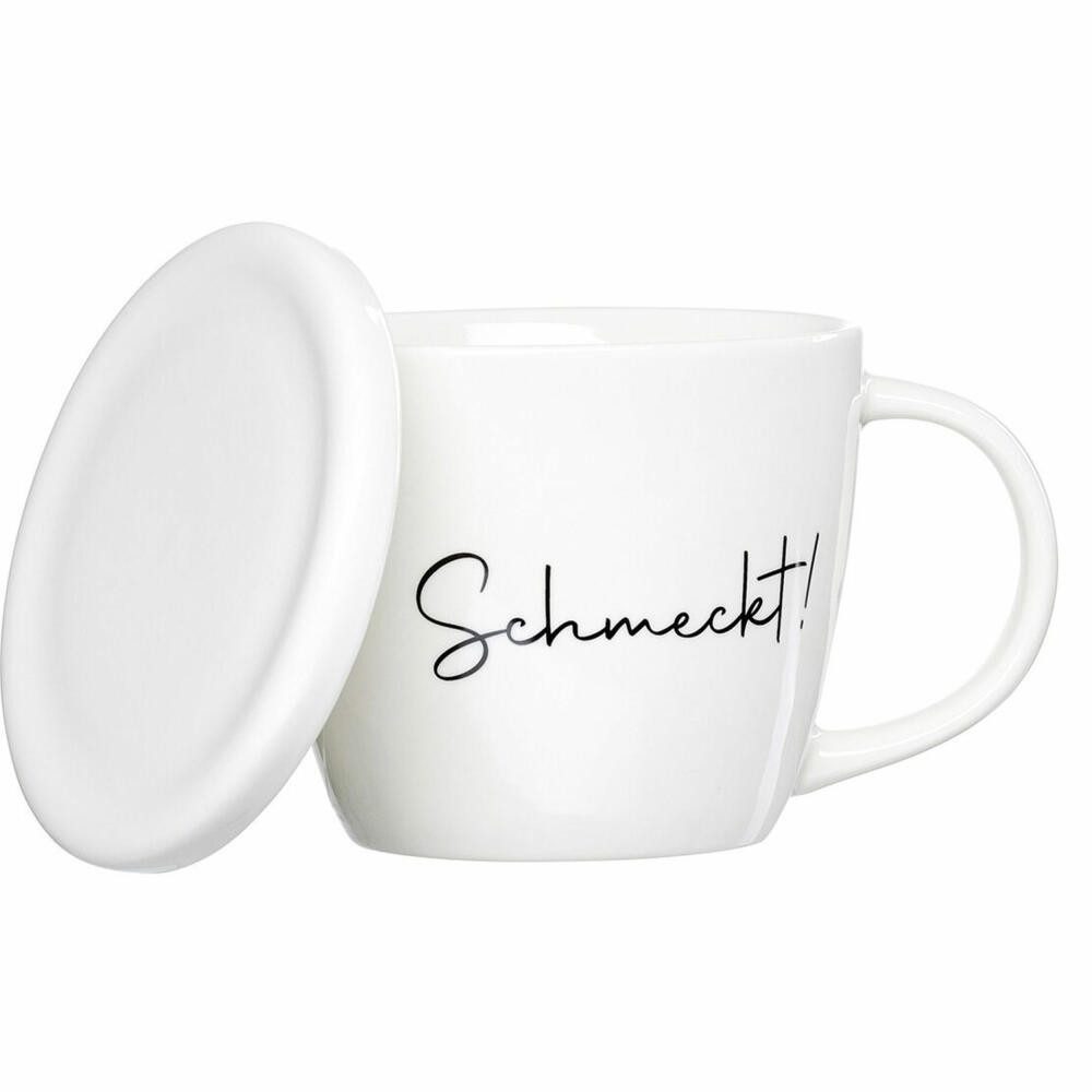 Ritzenhoff & Breker Suppenschale mit Deckel Soppa Schmeckt, 460 ml, Porzellan