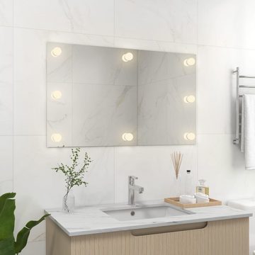vidaXL Spiegel Wandspiegel ohne Rahmen mit LED-Beleuchtung Rechteckig Glas