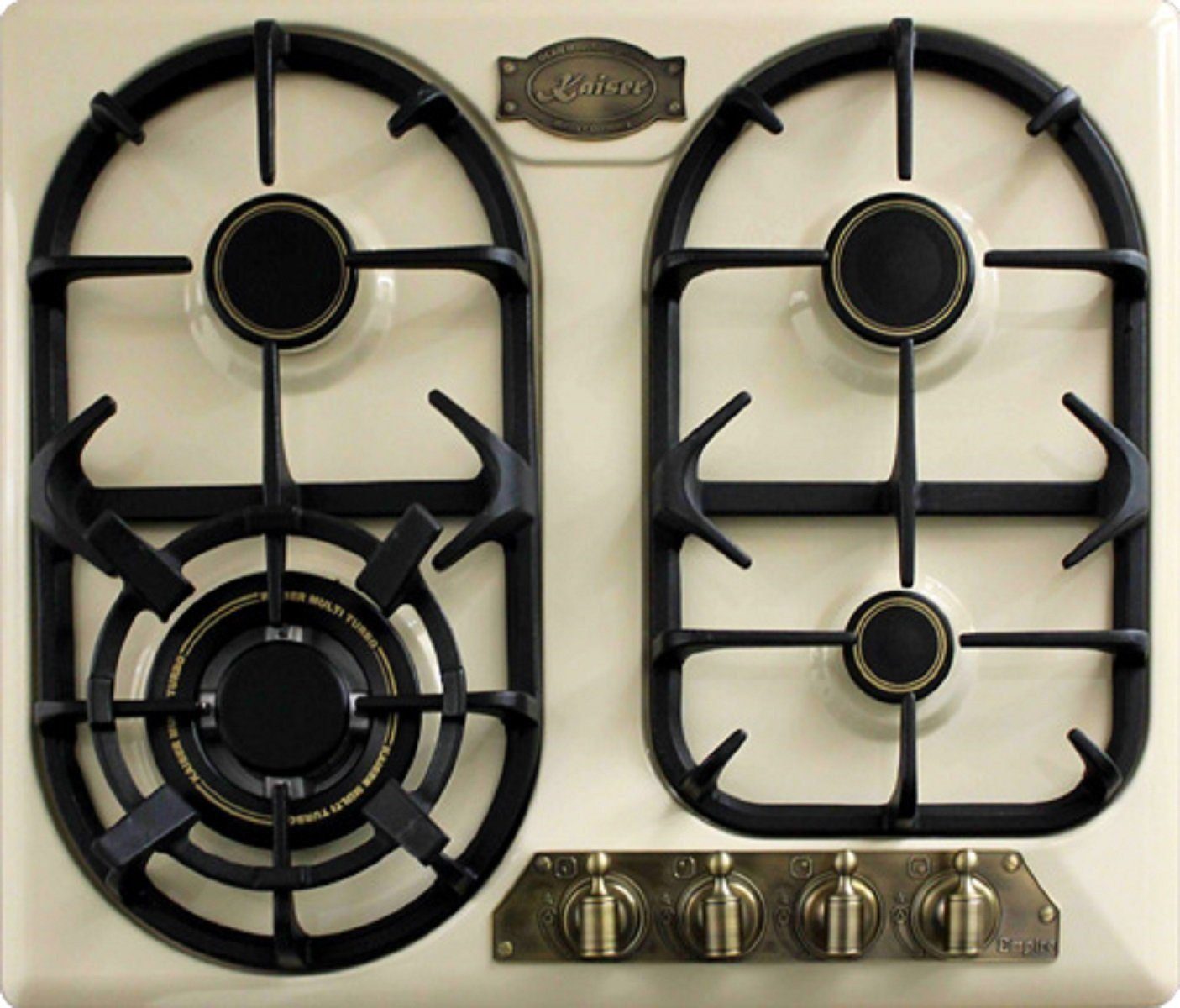 Kaiser Küchengeräte Gas-Kochfeld 60 cm Autark 4 Hochwertige Brenner mit 3 kW WOK KG 6325 ElfEm Turbo