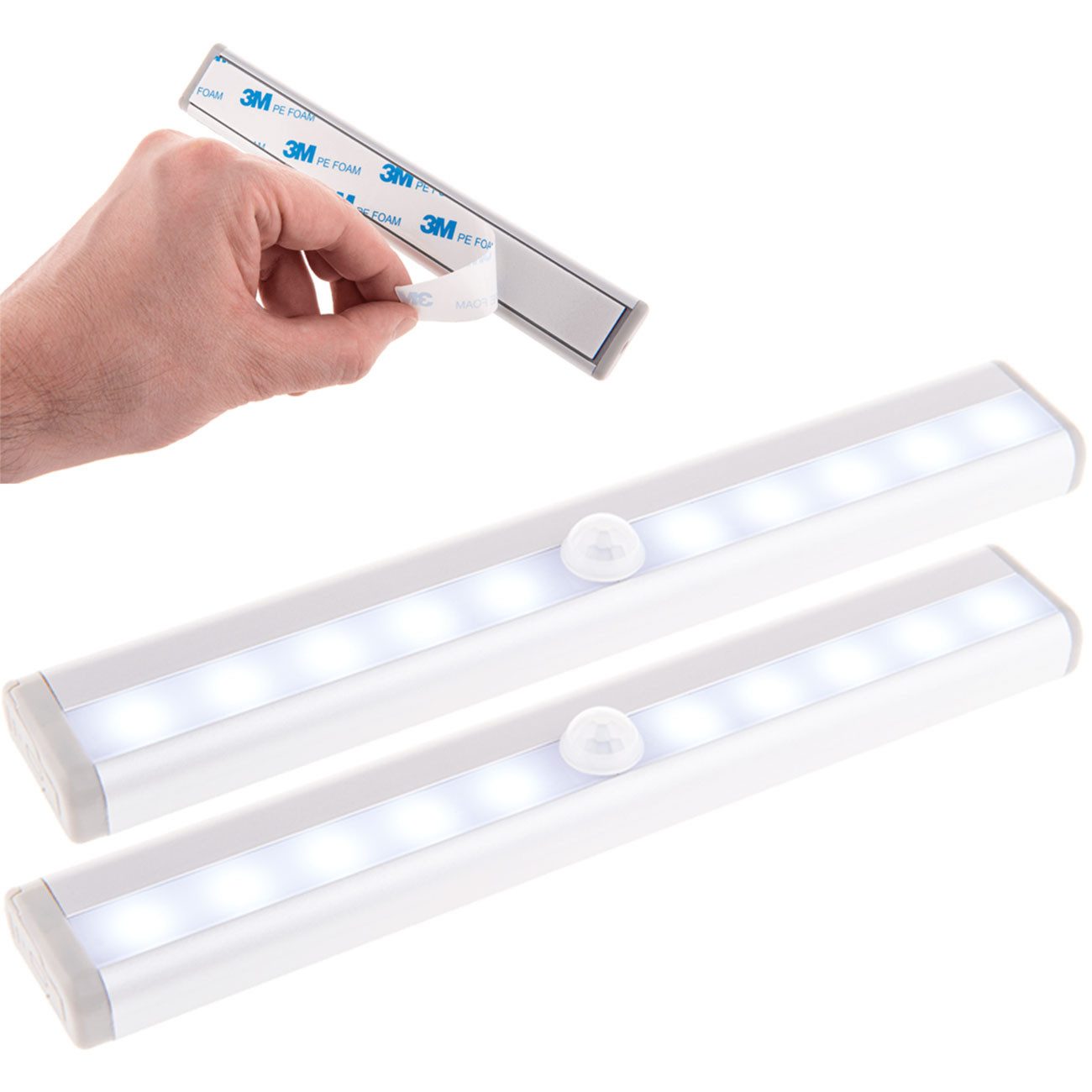 Out of the Blue LED Lichtleiste LED Lichtleiste Bewegungsmelder Nachtlicht Unterbauleuchte kabellos, 3M-Klebeband & 15-Sek.-Timer/Diffuses Licht – Bild 3 von 5