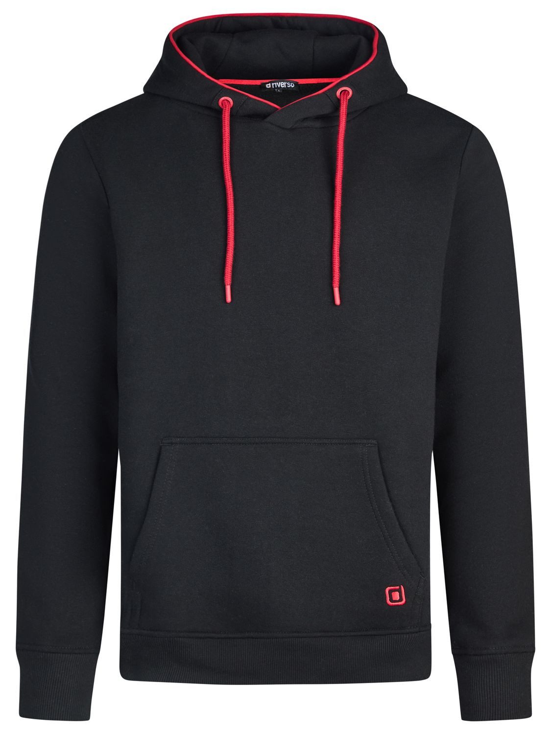 riverso Kapuzenpullover Herren Hoodie RIVSandro Regular Fit Longsleeve Sweatshirt mit Cross-Over-Kragen und Kängurutasche