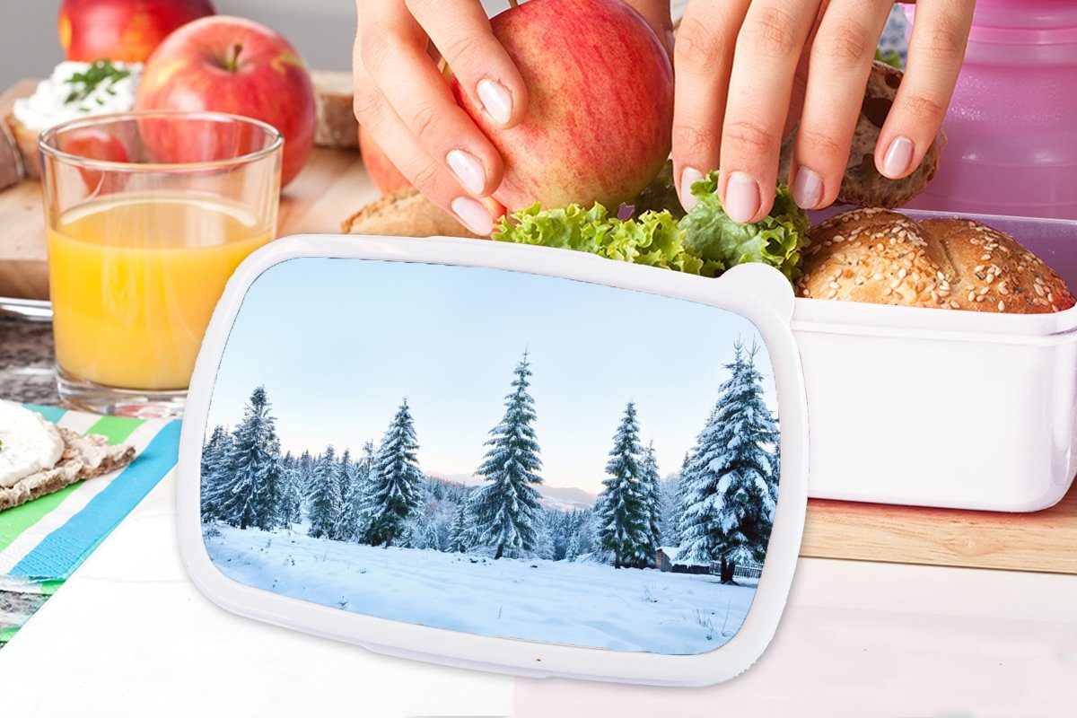 - Brotdose, Schnee - und Winter Kunststoff, Mädchen Brotbox (2-tlg), für Bäume, Erwachsene, Jungs Lunchbox und weiß für MuchoWow Kinder