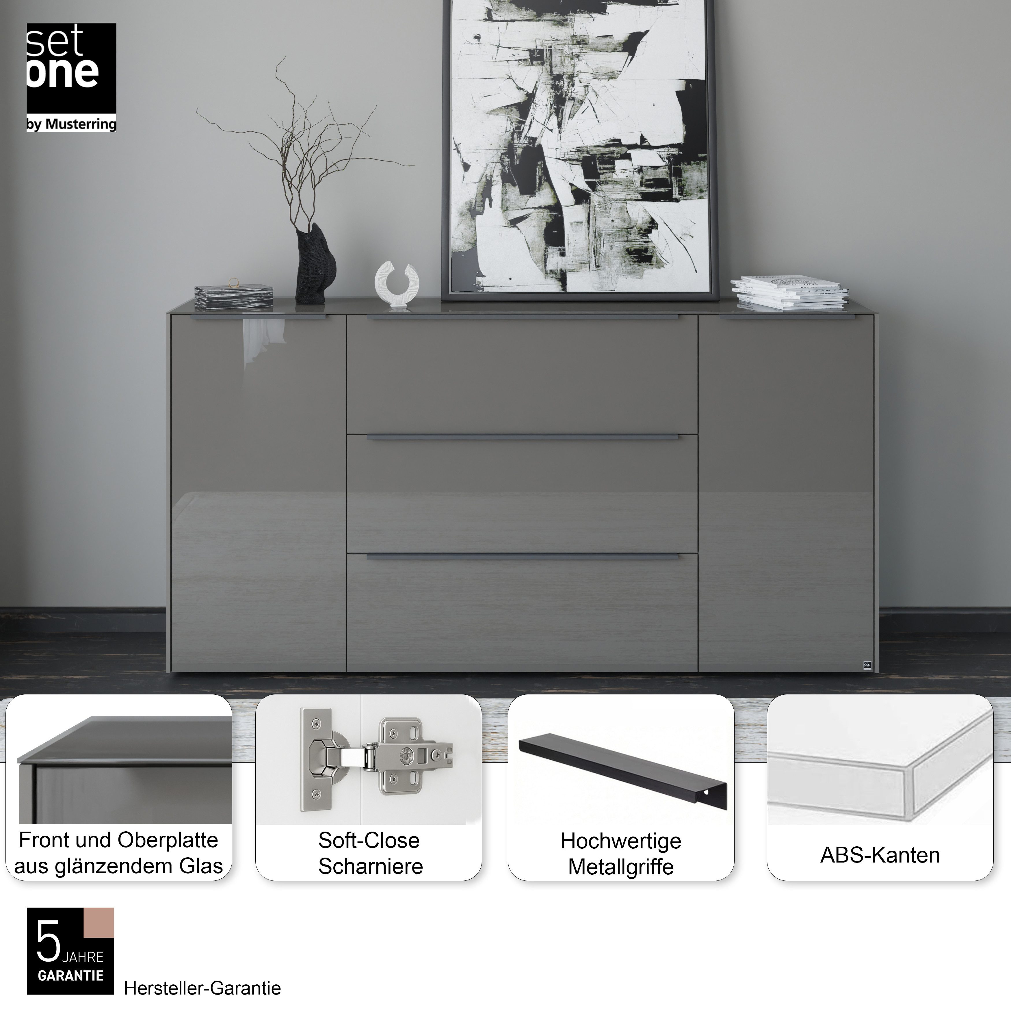 set one by Musterring Sideboard Reno (1 St), Mit Gleitern und in verschiedenen Farben erhältlich