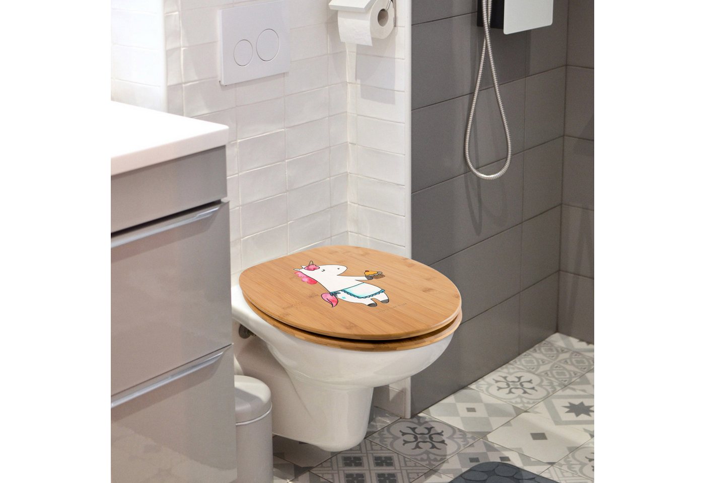 Thumbnail - Mr. & Mrs. Panda WC-Sitz Einhorn Muffin - Transparent - Geschenk, Liebesgrüße, Toilette, Einhö (Packung, 1-St., Einhorn ...