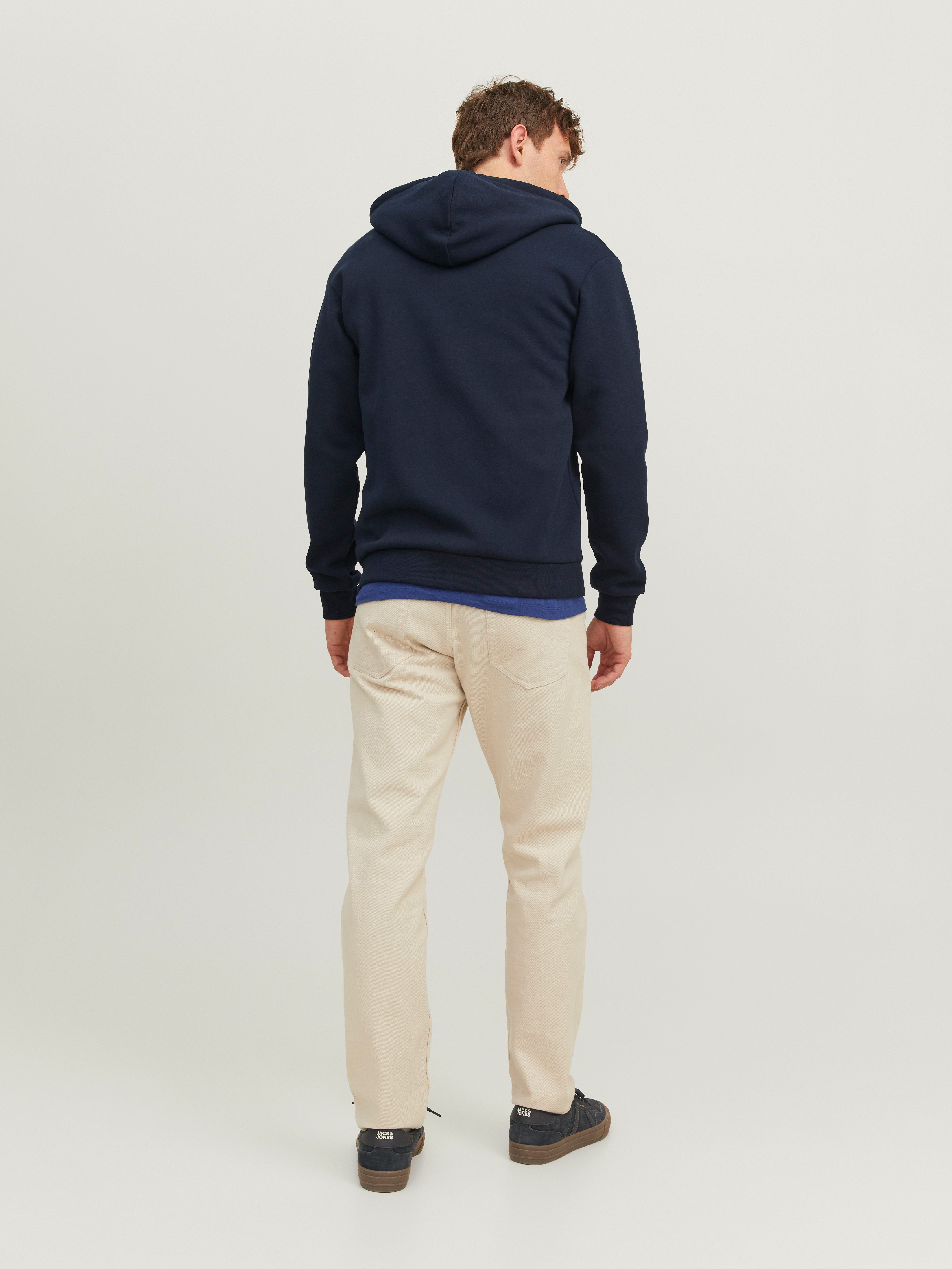 Jack & Jones Kapuzensweatjacke JJEBRADLEY mit Kapuze, ideal für kalte Jahreszeit Materialmix, relaxed fit