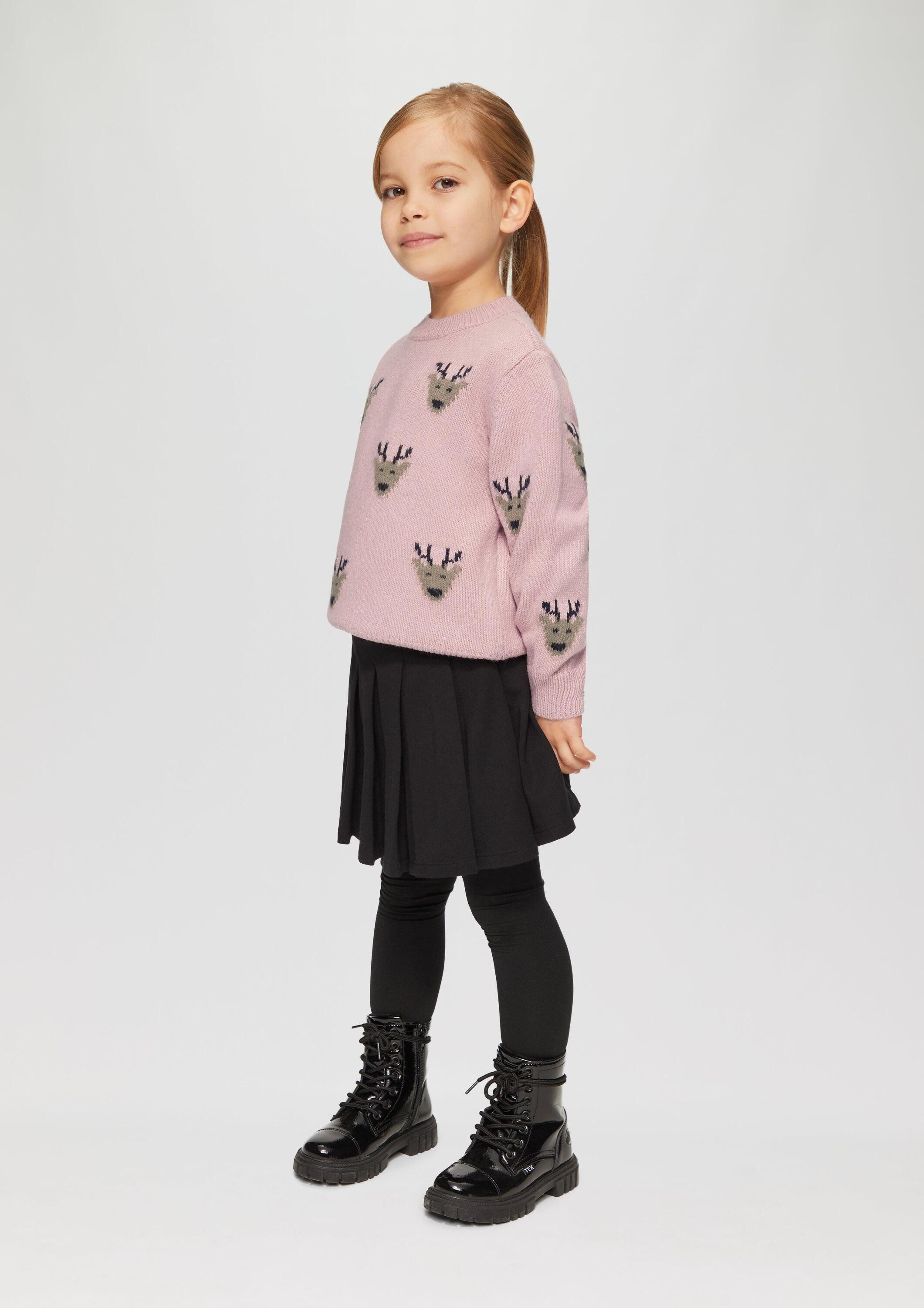 s.Oliver Longpullover Strickpullover Weihnachtspullover mit Rentier-Motiv