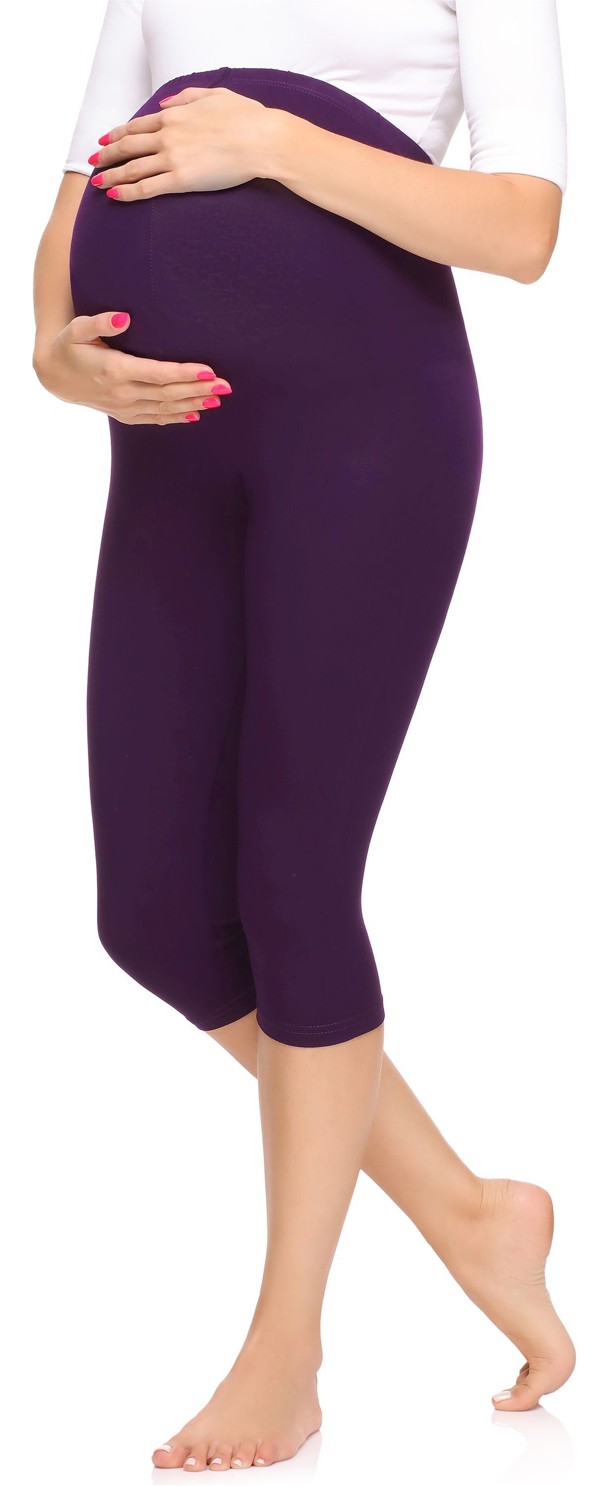 Umstandsleggings Damen 3/4 Umstandshose aus Viskose MS10-298
